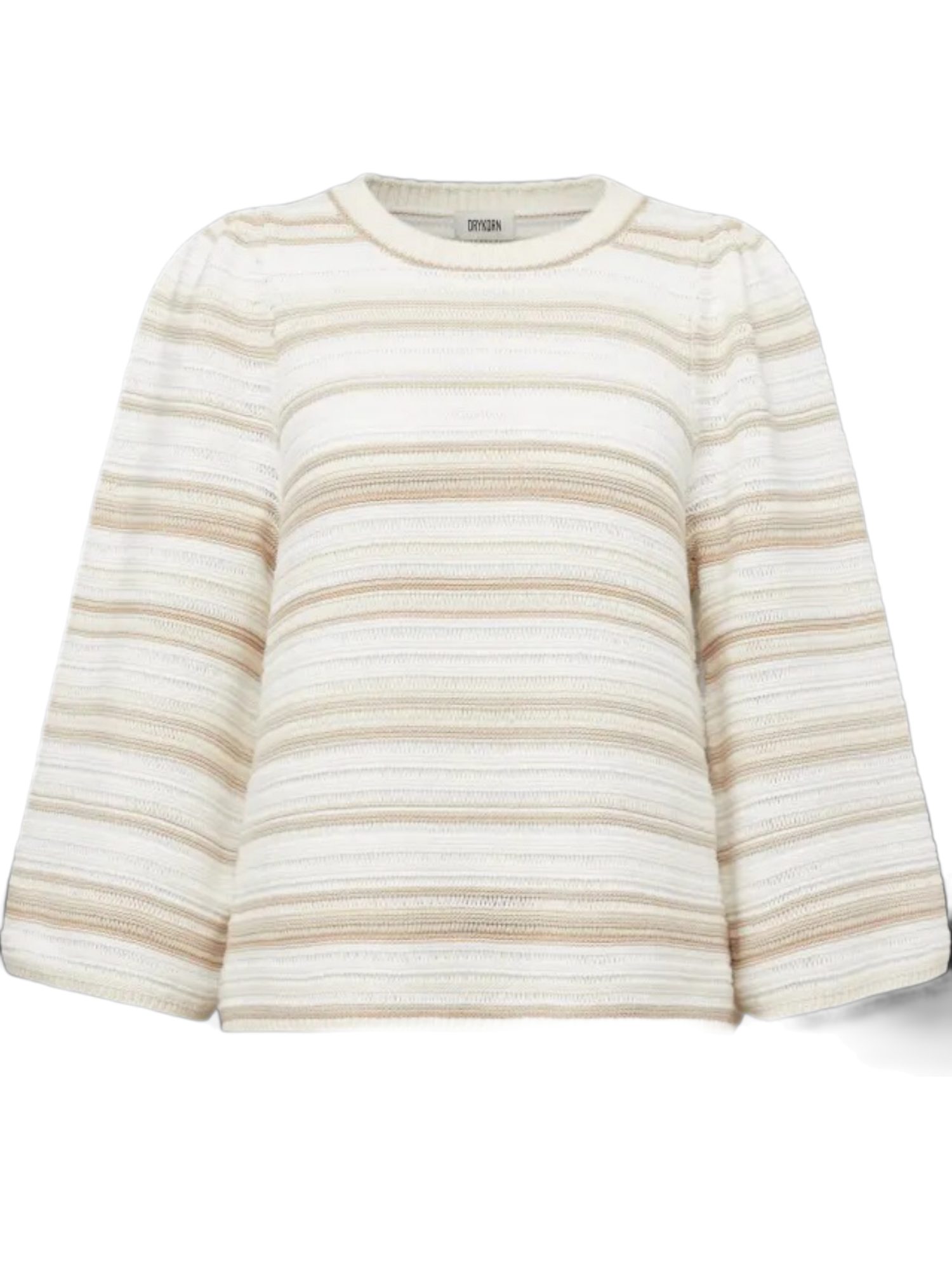 Drykorn Strickpullover natur,Casual,Baumwolle,Gestreift,U-Boot,3/4 Arm,Relaxed Fit