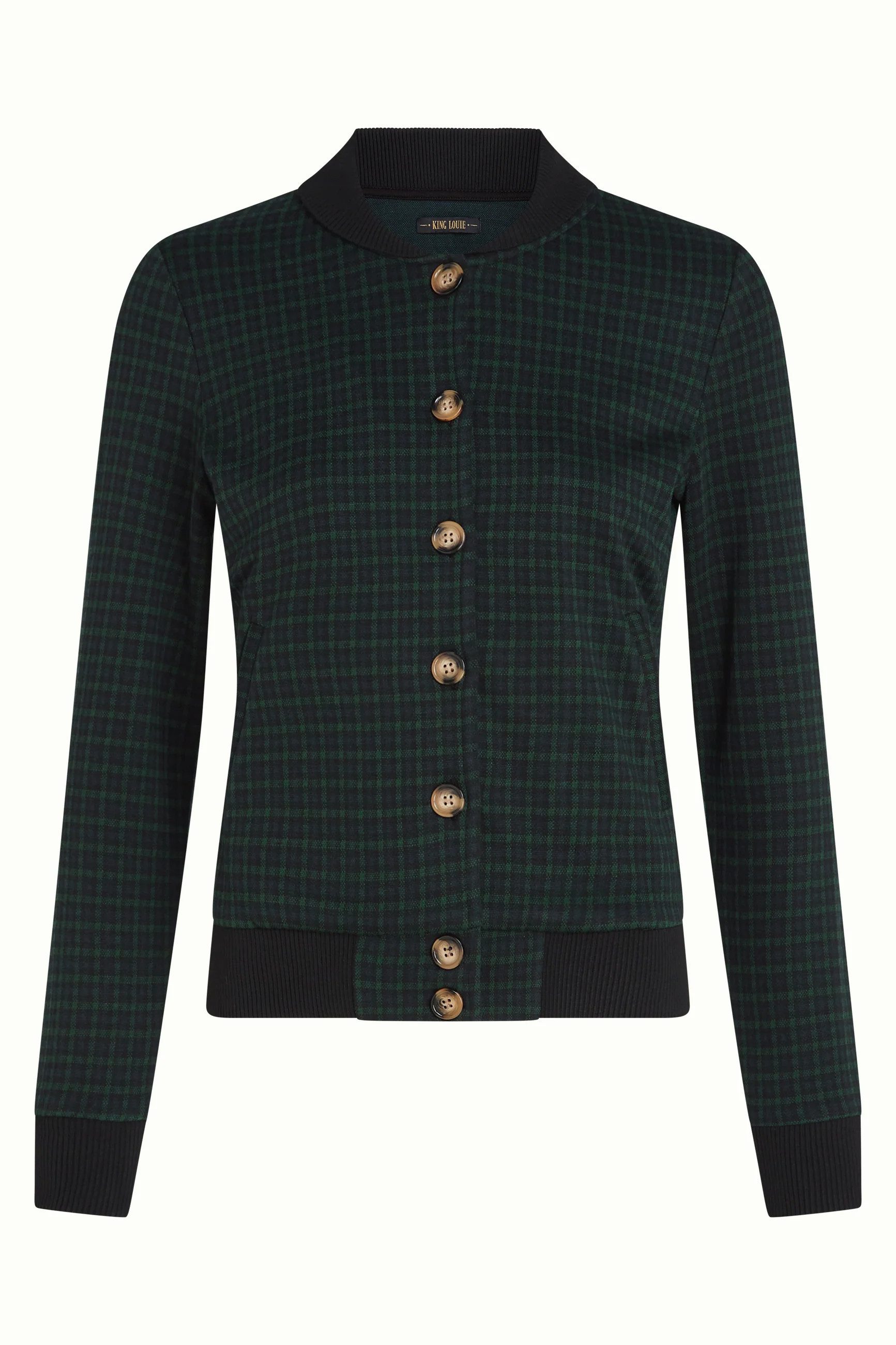 King Louie Sweatjacke Cleo Jacket Reyna Check - sportliche Sweatjacke mit Karo und Baseballk