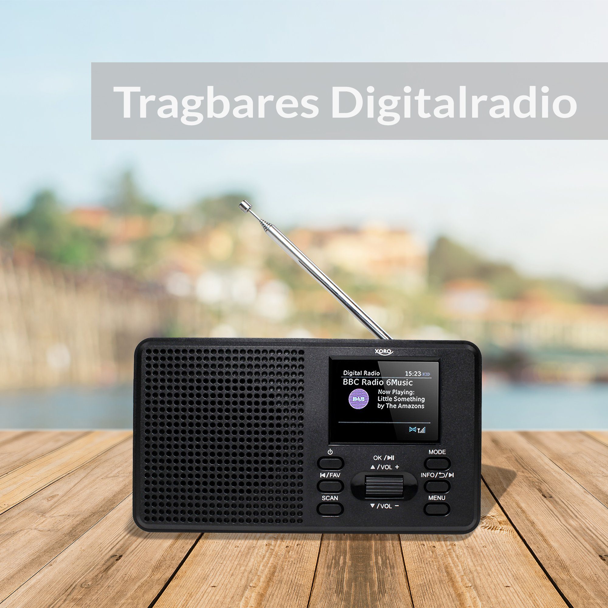 DAB+/UKW Digitalradio DAB (DAB) XORO 2.4" Xoro Bluetooth Speaker Radioempfang 142 Farbdisplay