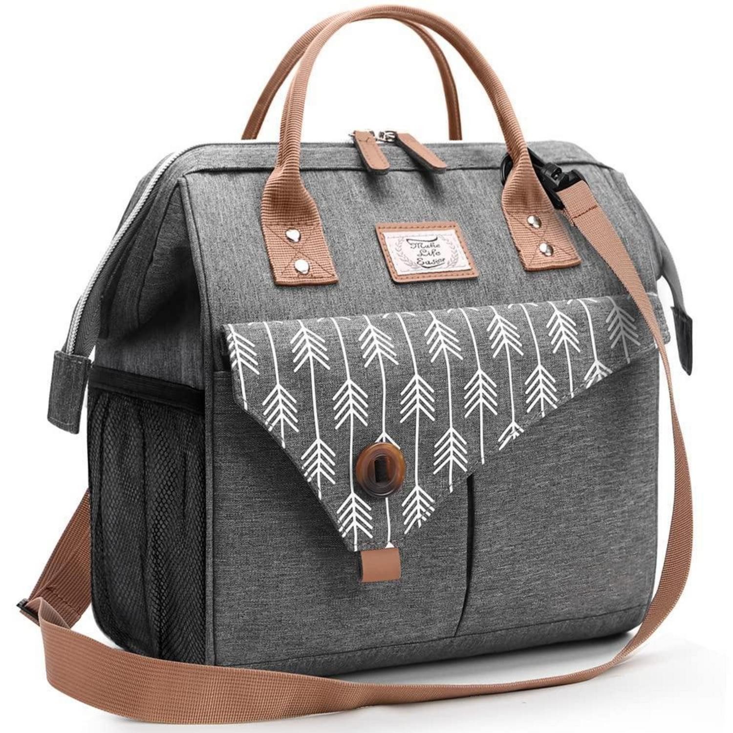 Kühltasche Kühltasche Damen Isoliert Auslaufsicher Schulterriemen 15L Grau