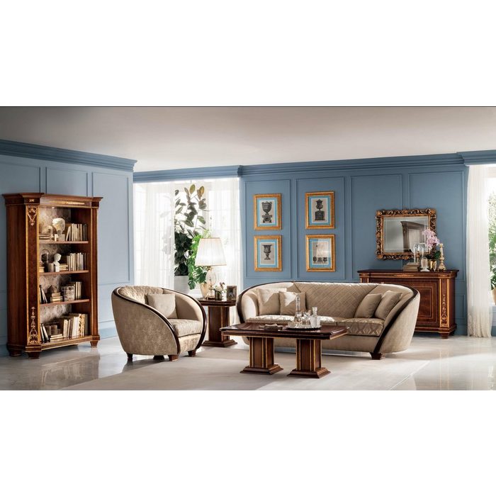 JVmoebel Wohnzimmer-Set Luxus Sofagarnitur Klasse 3+3 Italienische Möbel Couch
