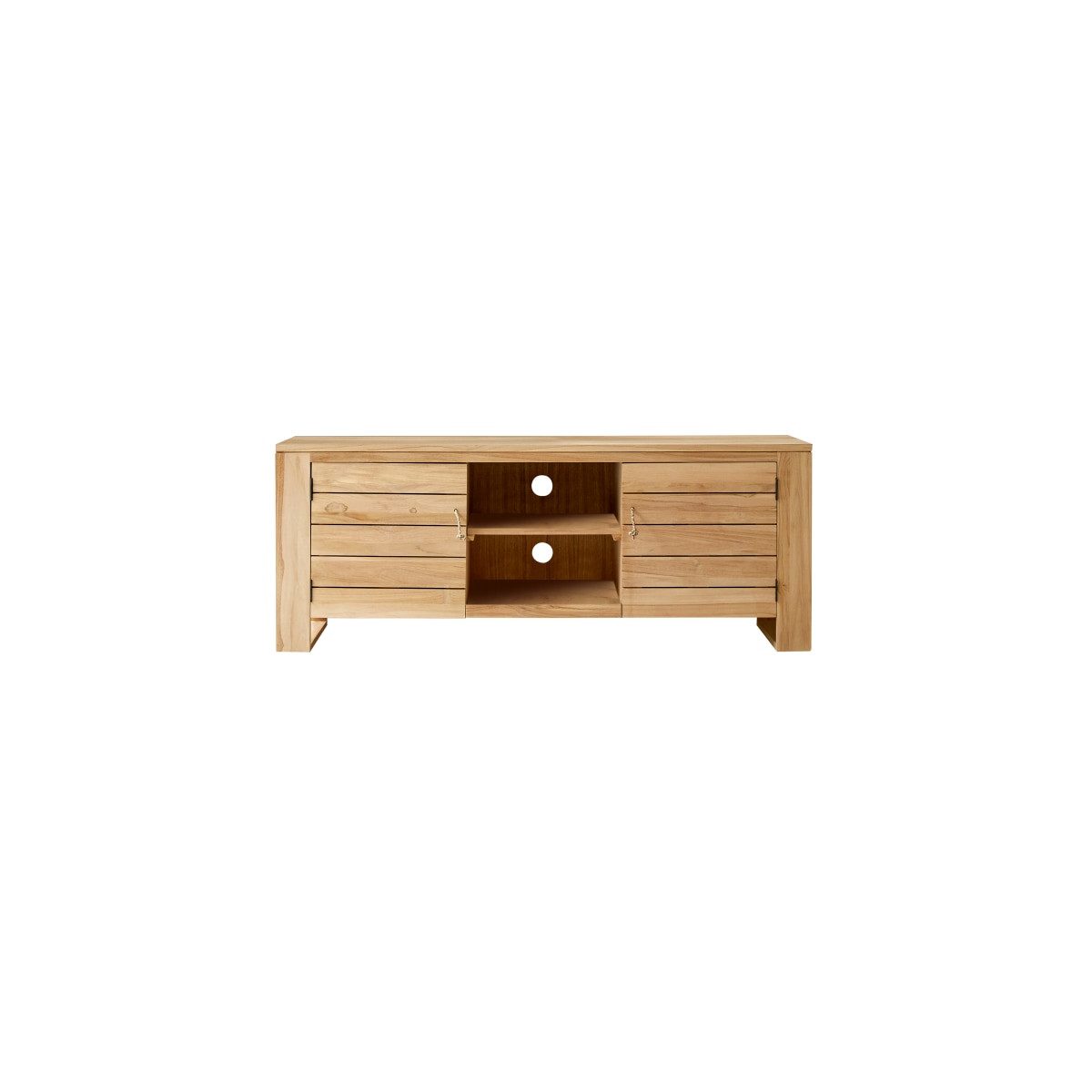 Tikamoon TV Schrank aus massivem Teakholz Minimalys 155 cm