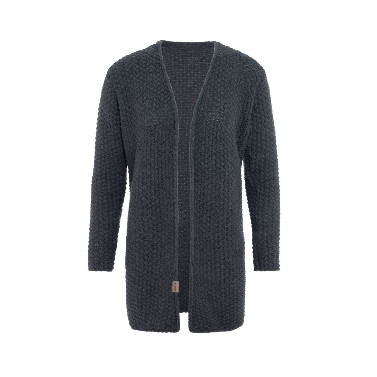 Knit Factory Strickjacke Carry Strickjacke Anthrazit 40/42 (1-tlg) Jacke Strickjacke warme Jacke