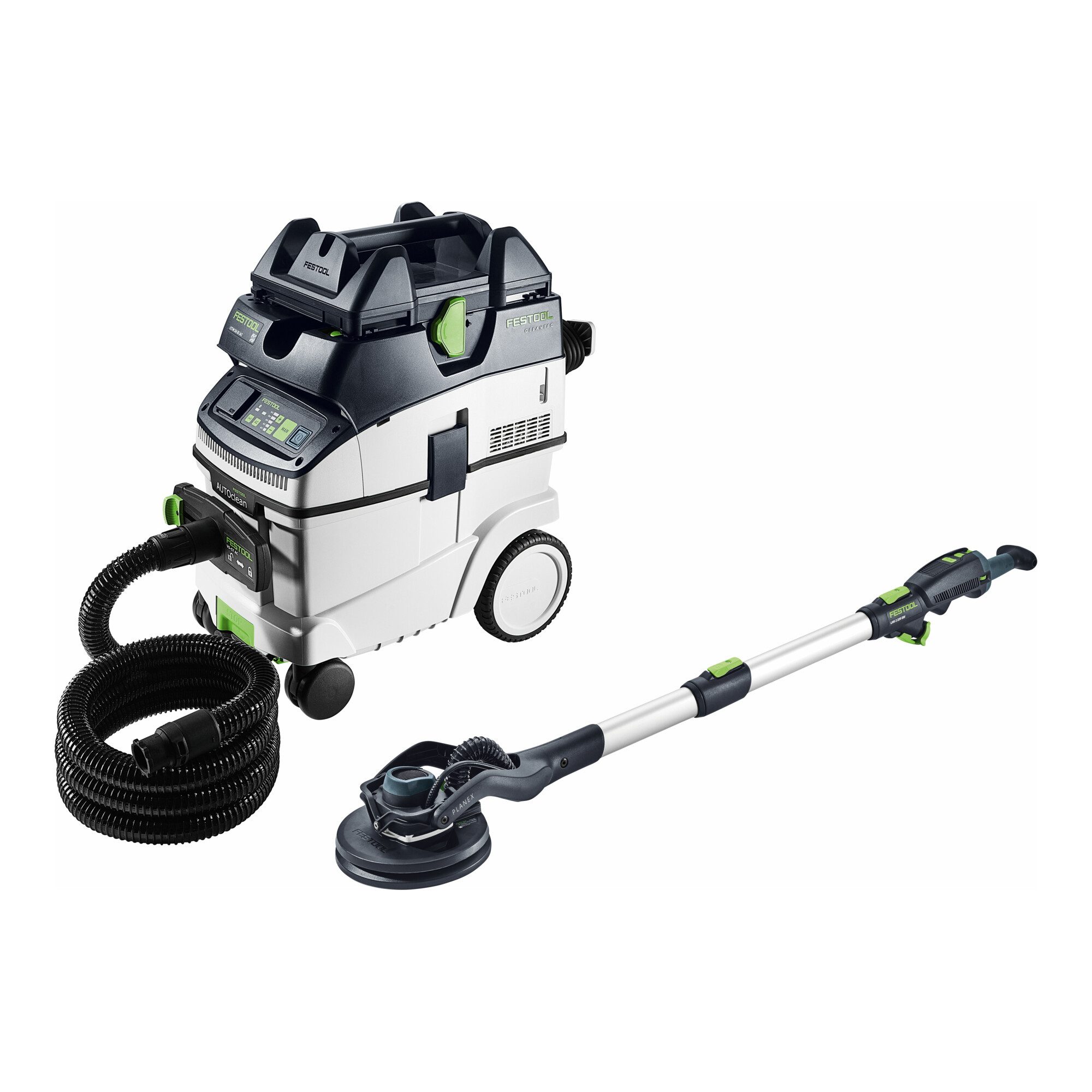 FESTOOL Trockenbauschleifer Festool Langhalsschleifer- und Sauger-Set PLANEX LHS 2 225 EQI/CTM 36-