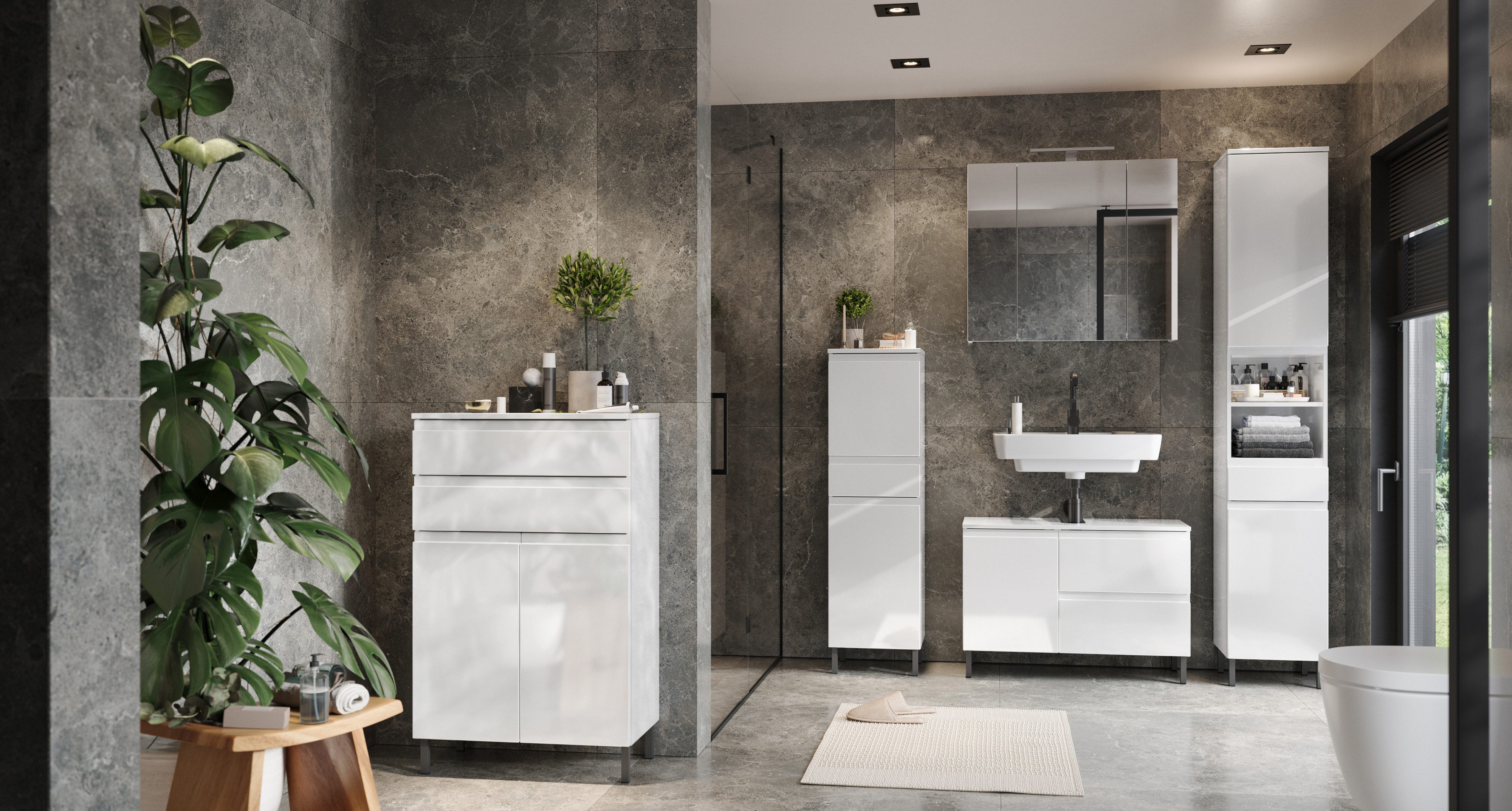 GERMANIA Waschbeckenunterschrank Scantic (1-St) mit Siphonausschnitt