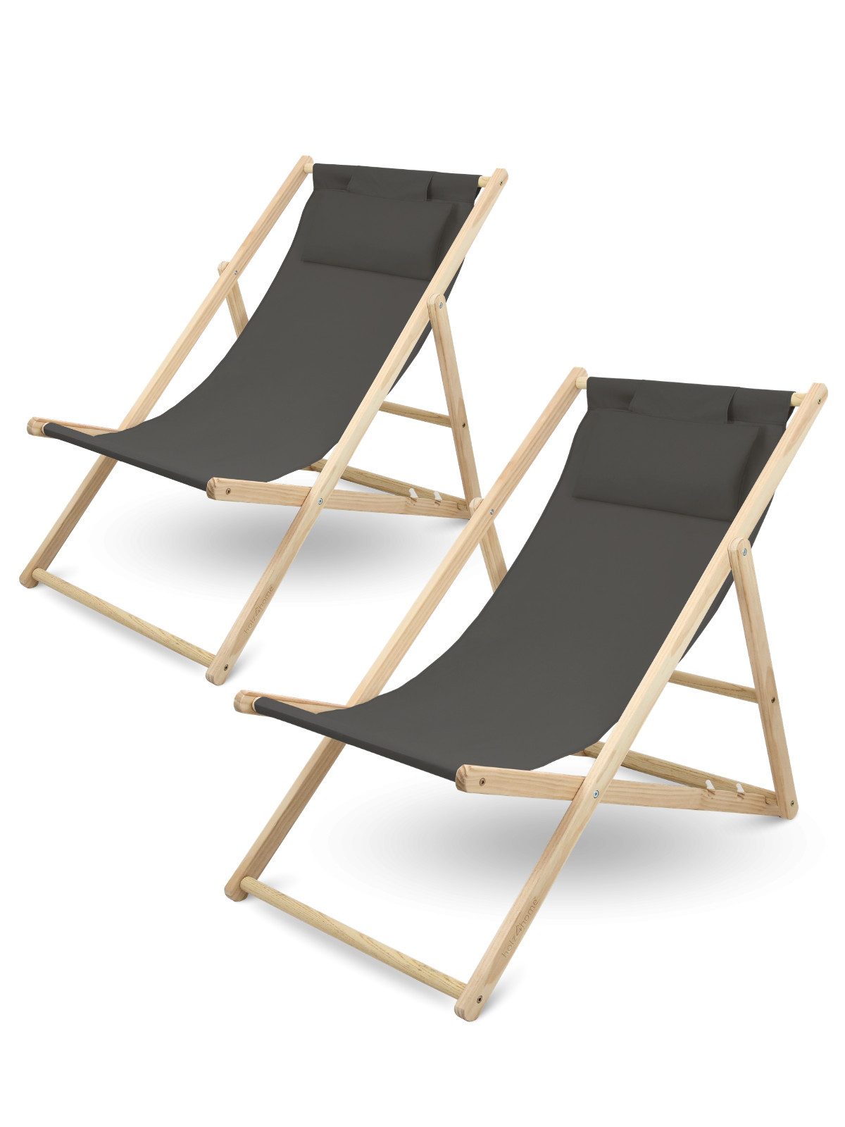 holz4home® Gartenstuhl 2er Set Liegestuhl klappbar I Sonnenliege Strandstuhl aus Holz
