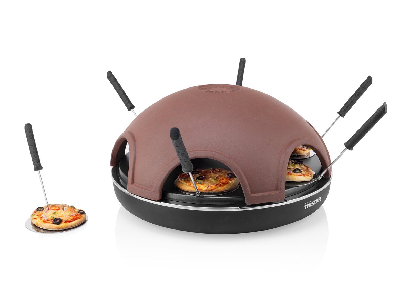 Mini W, Pizzamaker, Backofen Zuhause, Elektrische Pizzaofen Tristar Pizzapfanne, Personen für 6 1200 Ø37cm Ton