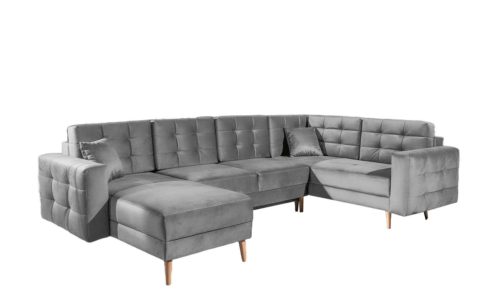 Myhomelando Wohnlandschaft Asgard U-Form, Schlaffunktion und Bettkasten - 326 x 202 cm, mit Schlaffunktion, Bettkasten und beidseitig montierbar