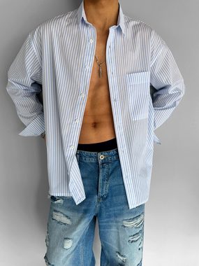 Abluka Oversize-Shirt OVERSIZE STRIPED SHIRT ICE BLUE