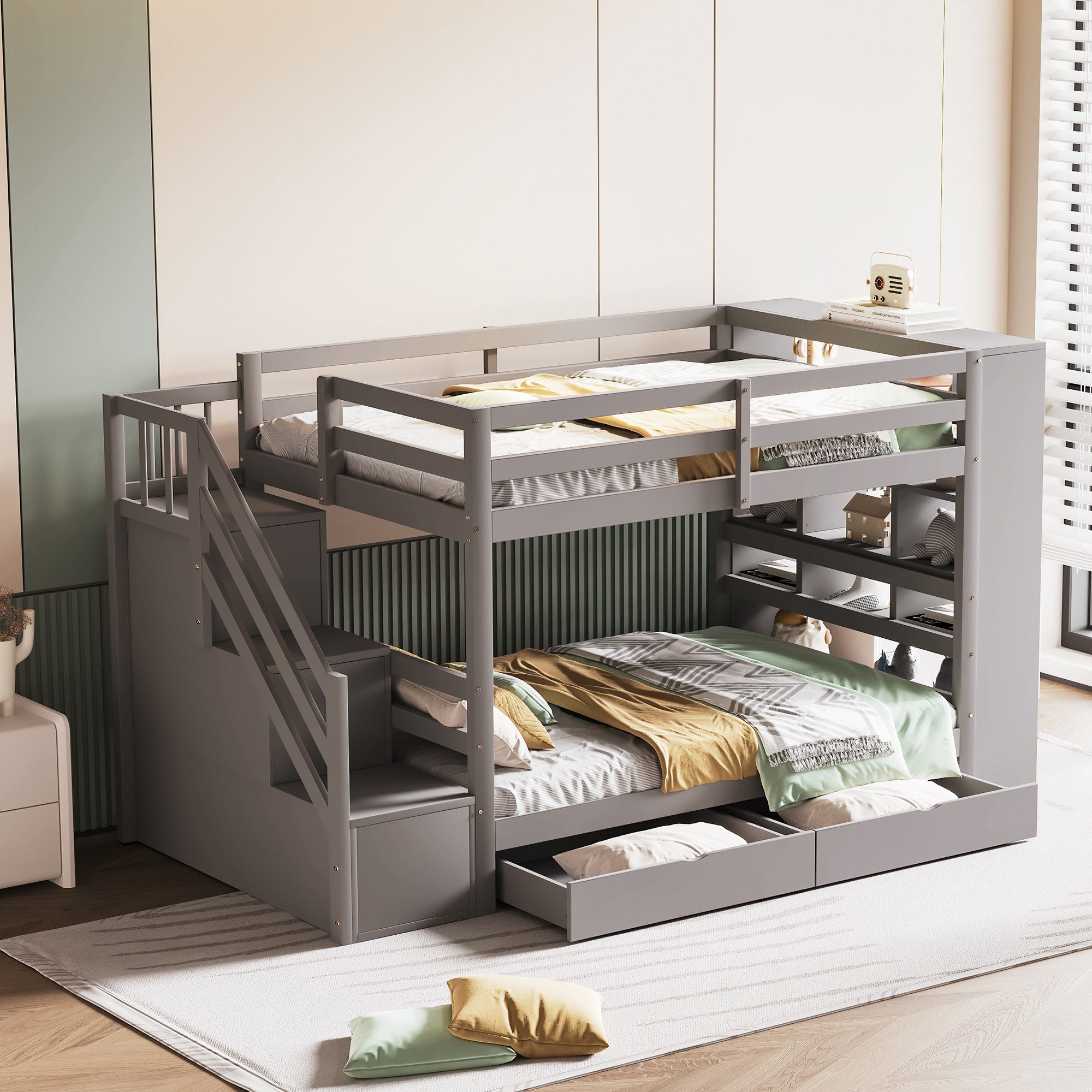 Flieks Etagenbett, Kinderbett 90x200cm mit 2 günstig online kaufen