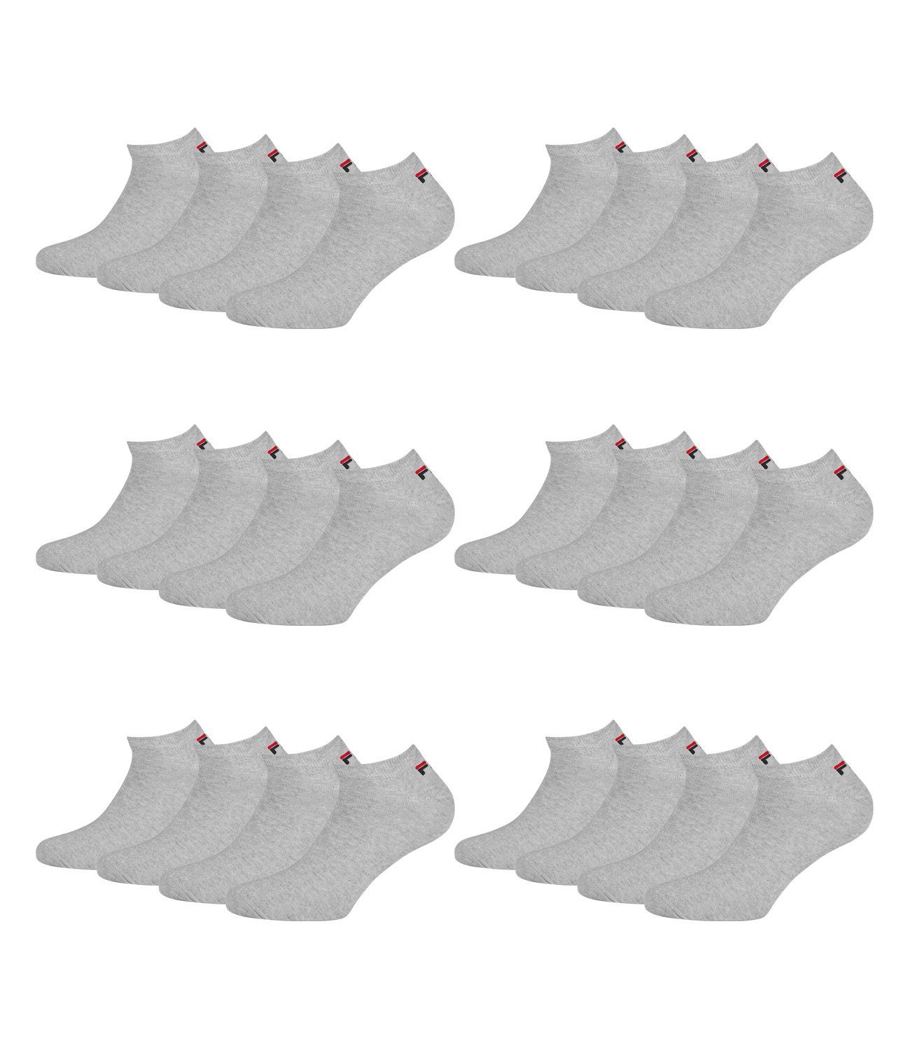 Fila Sneakersocken Kurzsocken (12-Paar) mit weichen Bündchen 400 grey