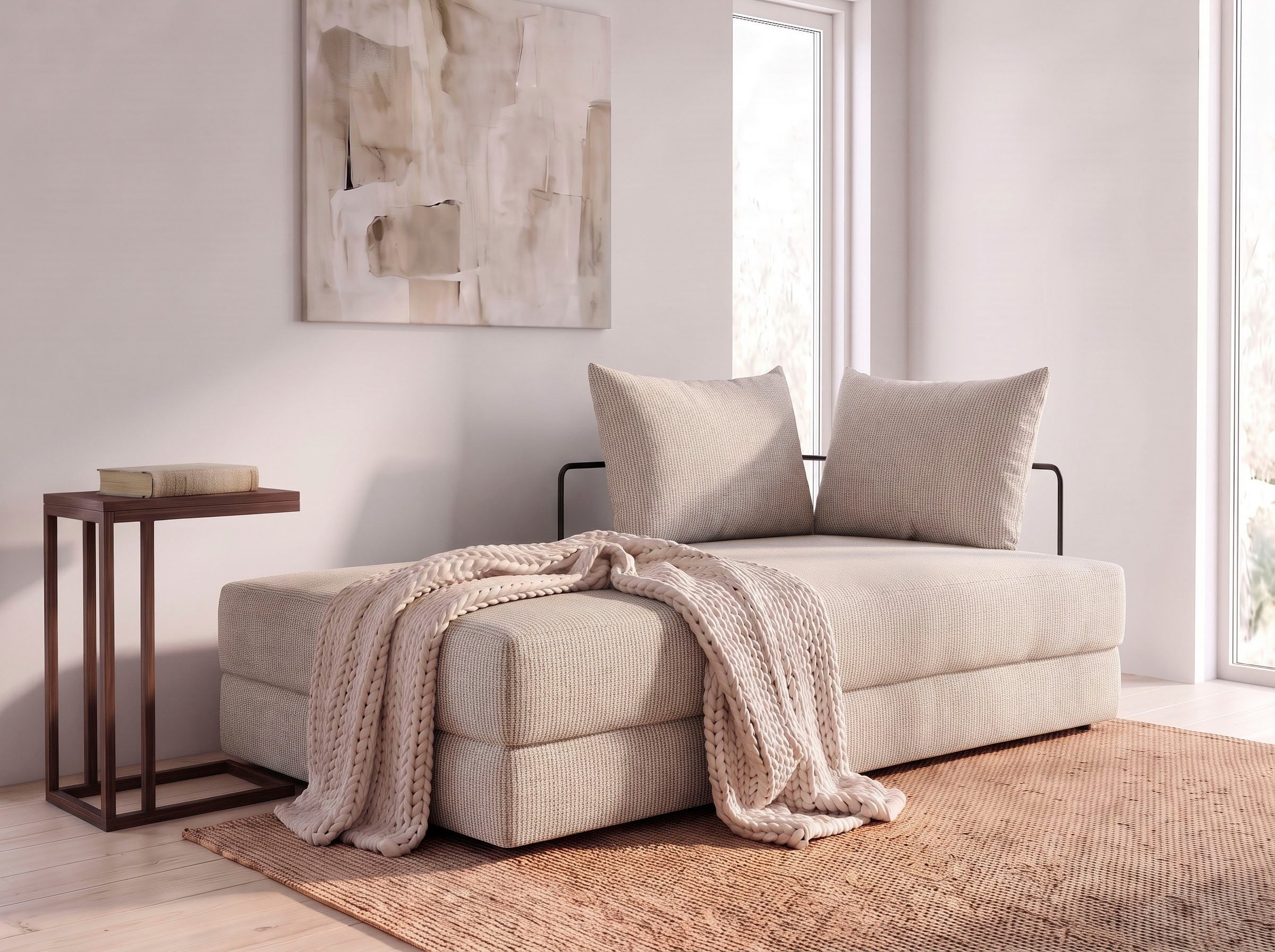 OTTO home Schlafsofa Benny, Gästebett 181x198 cm, in 2 Qualitäten mit Zierkissen, PREMIUM - Taschenfedern - Für die tägliche Nutzung