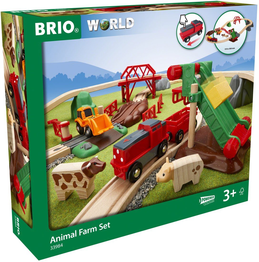 BRIO® Spielzeug-Eisenbahn Großes Bahn Bauernhof-Set, (30-tlg)