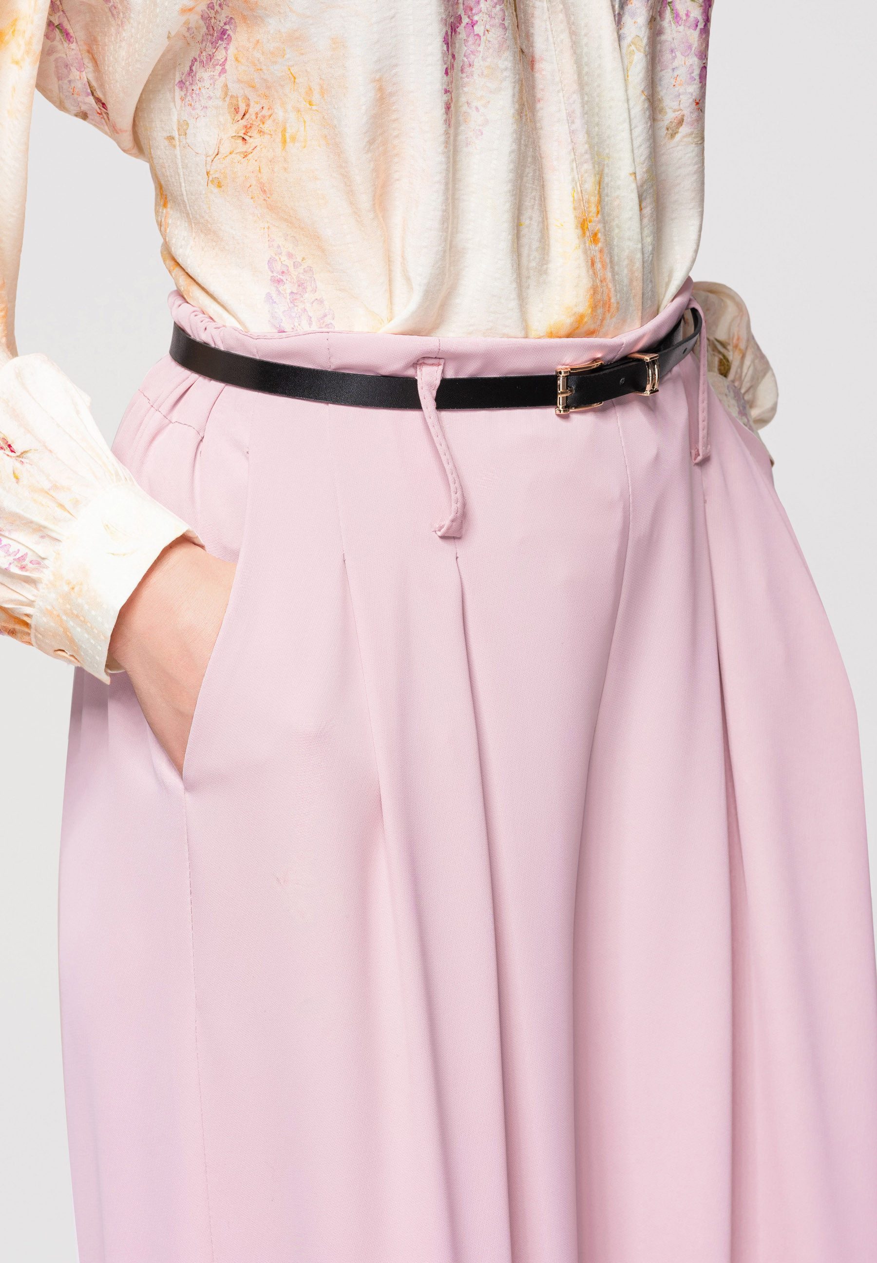 OMBRE Palazzohose Pants OW-PACP-0100 V-1 pink ONESIZE Pink ONESIZE (kein Set, 1-tlg) Passe vorne