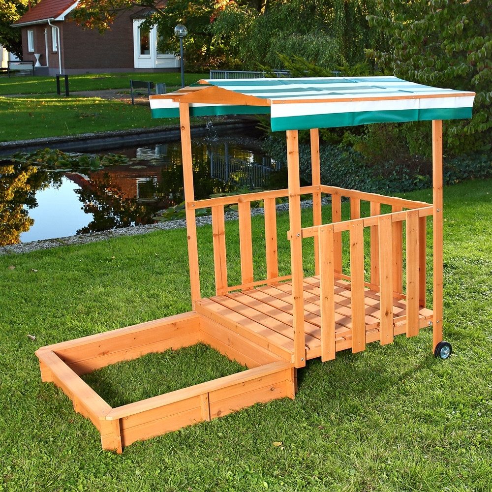 Mucola Sandkasten Sandkasten Sandkiste Holz Dach günstig online kaufen