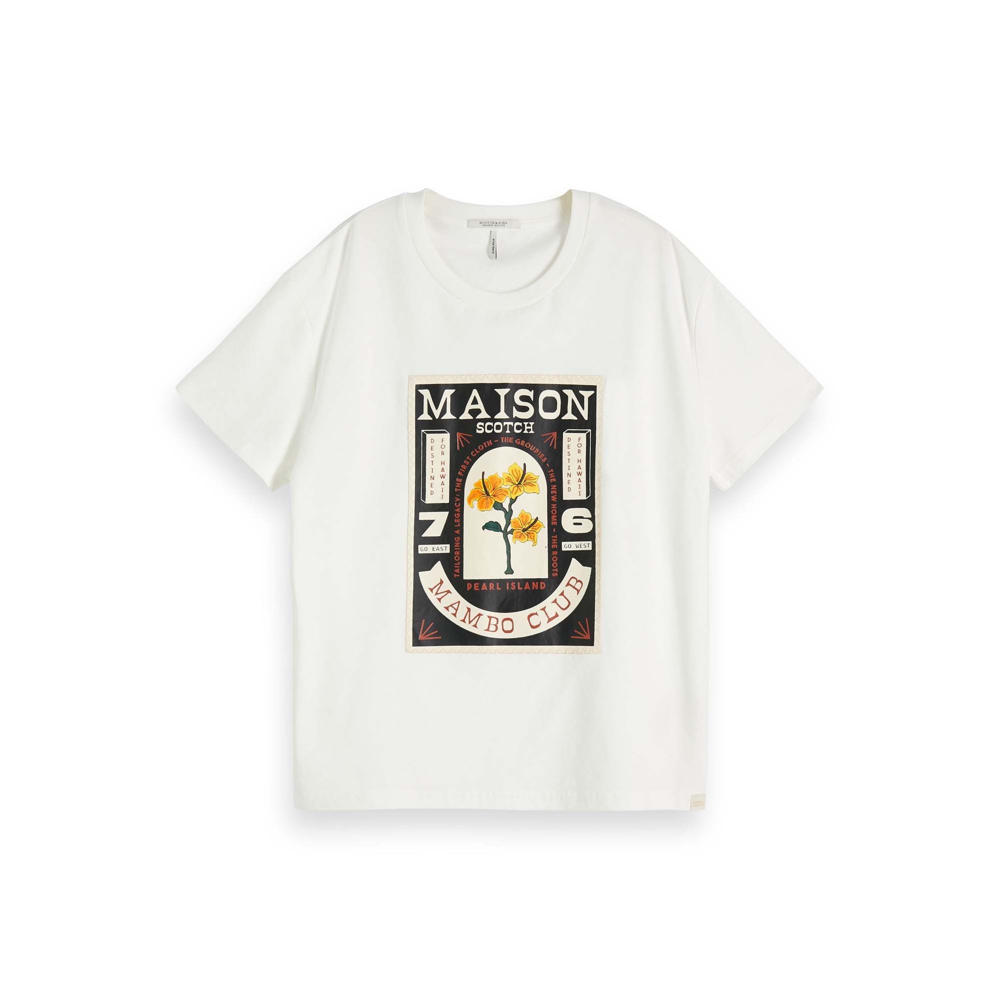 T-Shirt Maison Scotch Damen T-Shirt Oversized Patched Tee 156218