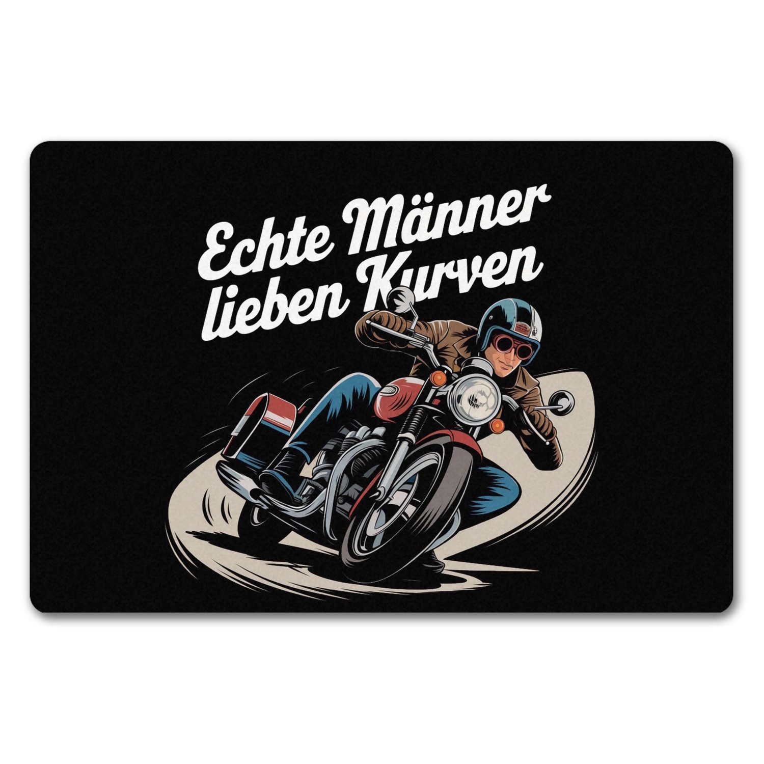 speecheese Fußmatte Echte Männer lieben Kurven Fußmatte in 40x60 cm ohne Rand mit Retro