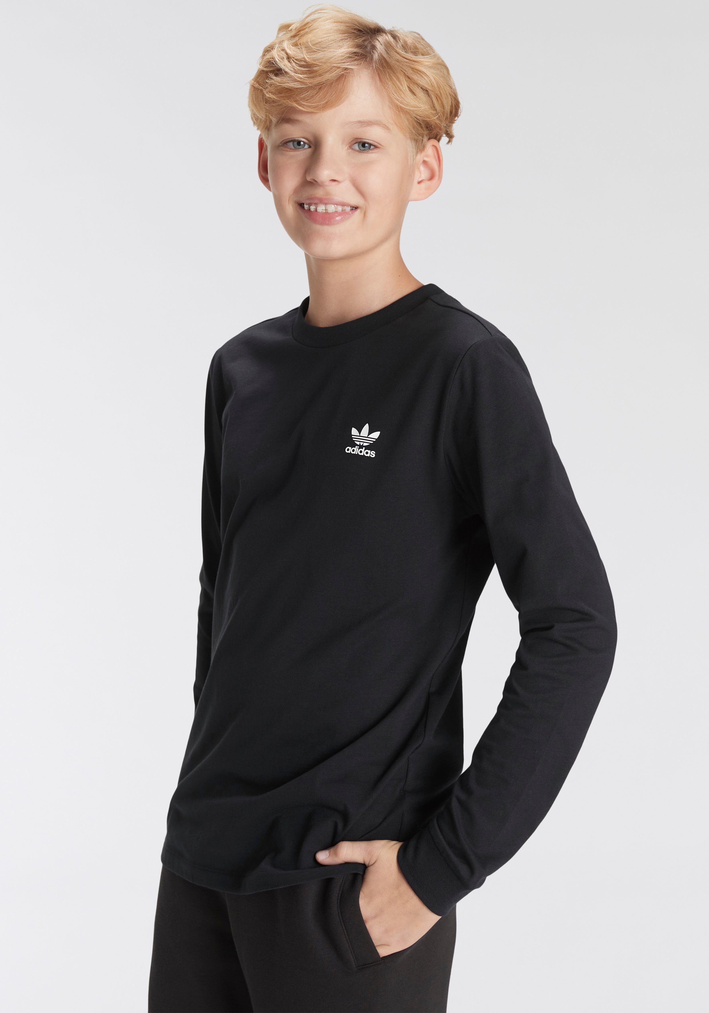 adidas Originals Langarmshirt LONGSLEEVE / White Black