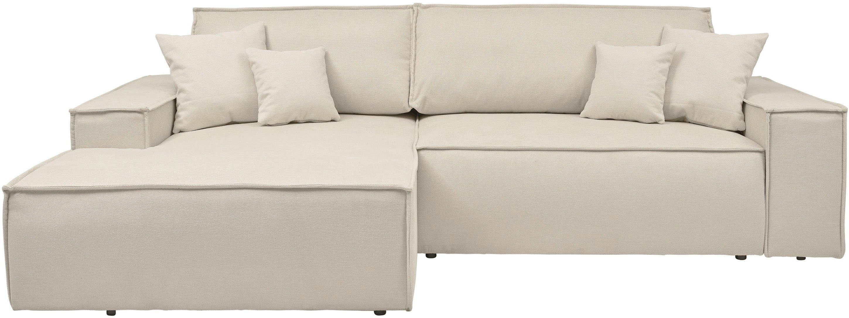 OTTO home Ecksofa FINNLEY, L-Form 257 cm, Schlafsofa, mit Bettkasten, in Bo günstig online kaufen