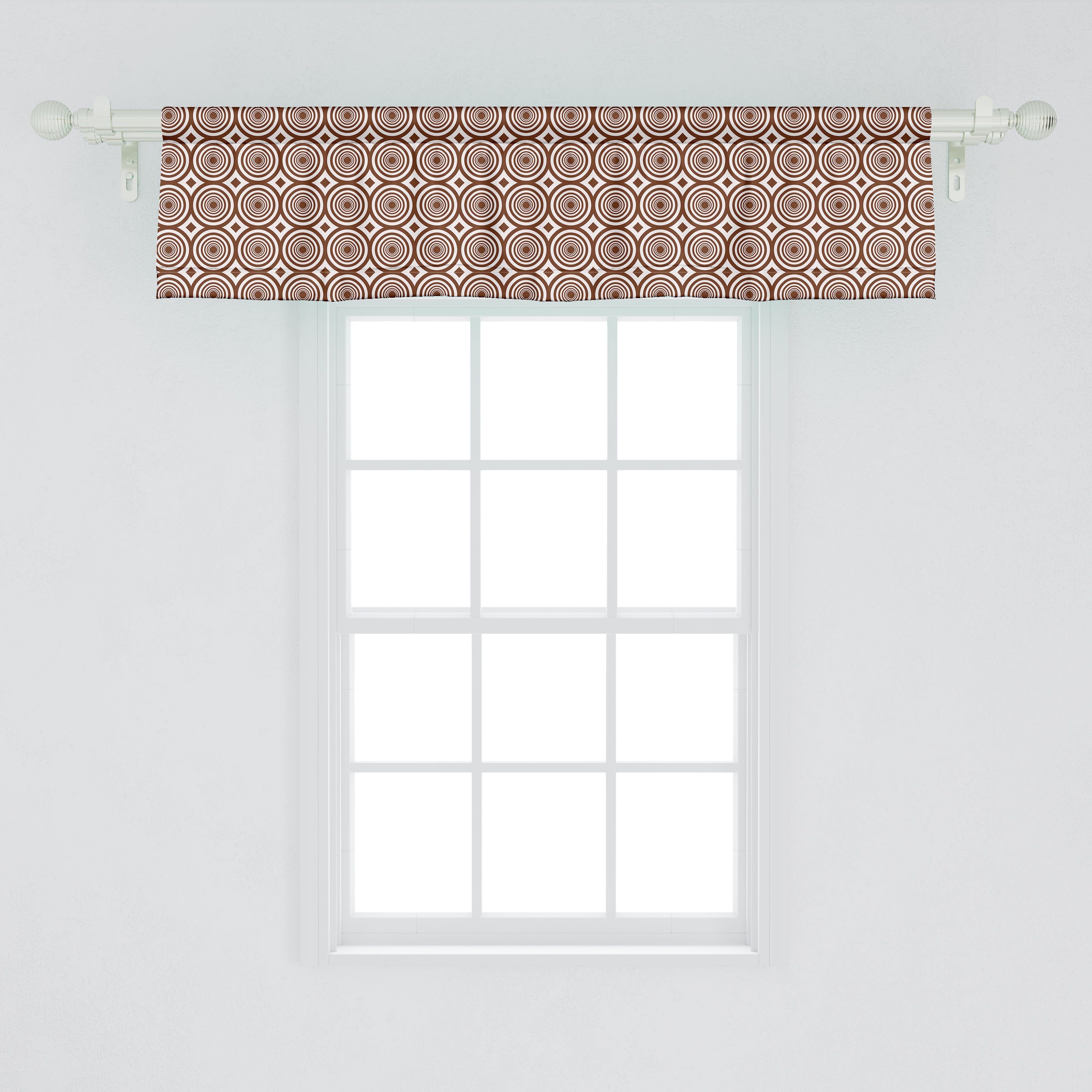 Motiv Stangentasche, Microfaser, Schlafzimmer Abakuhaus, für Retro Dekor Volant Scheibengardine Kreisringe mit Küche Spiralen Vorhang