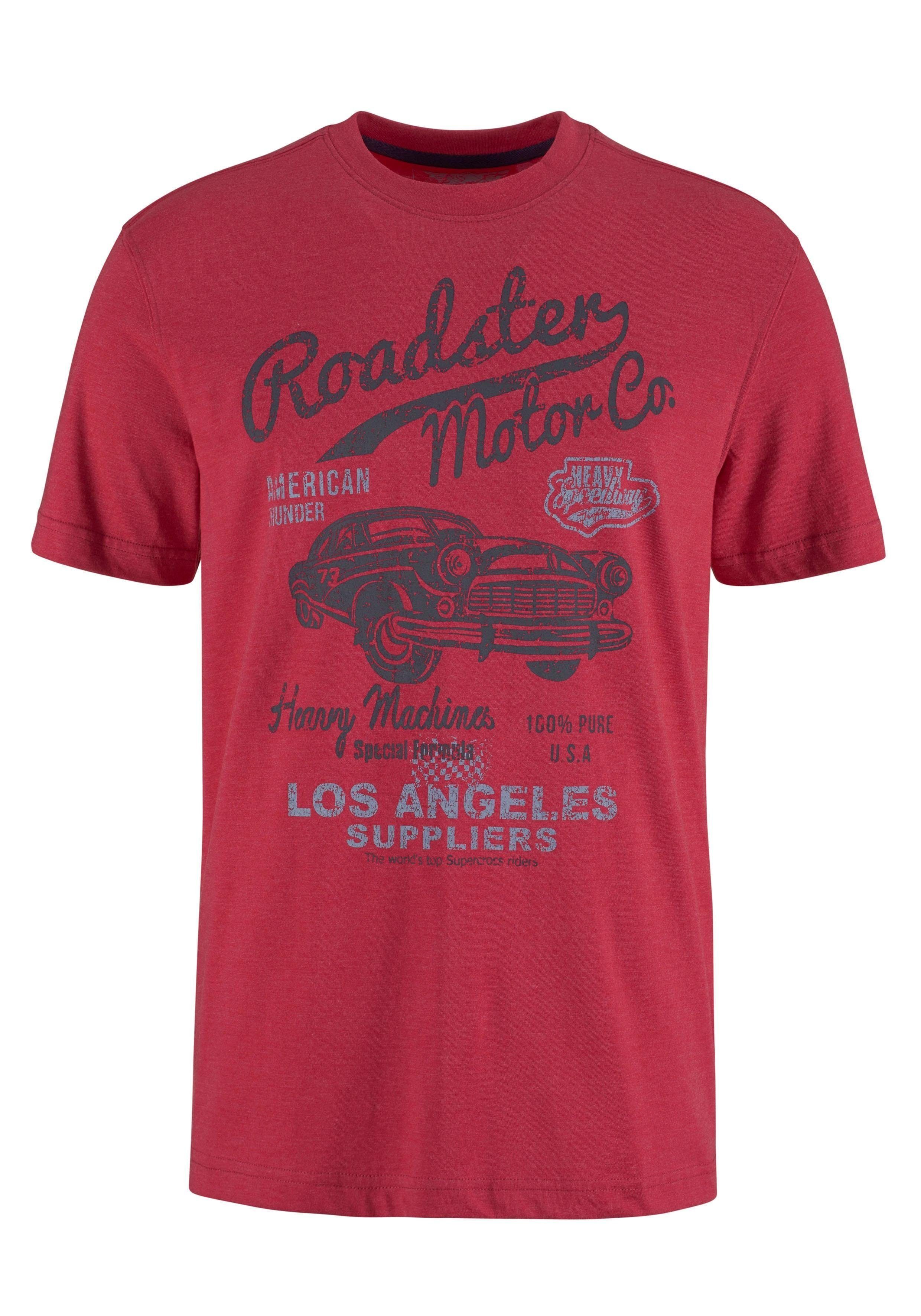 Arizona Vintage T-Shirt Print mit in rot-meliert Optik