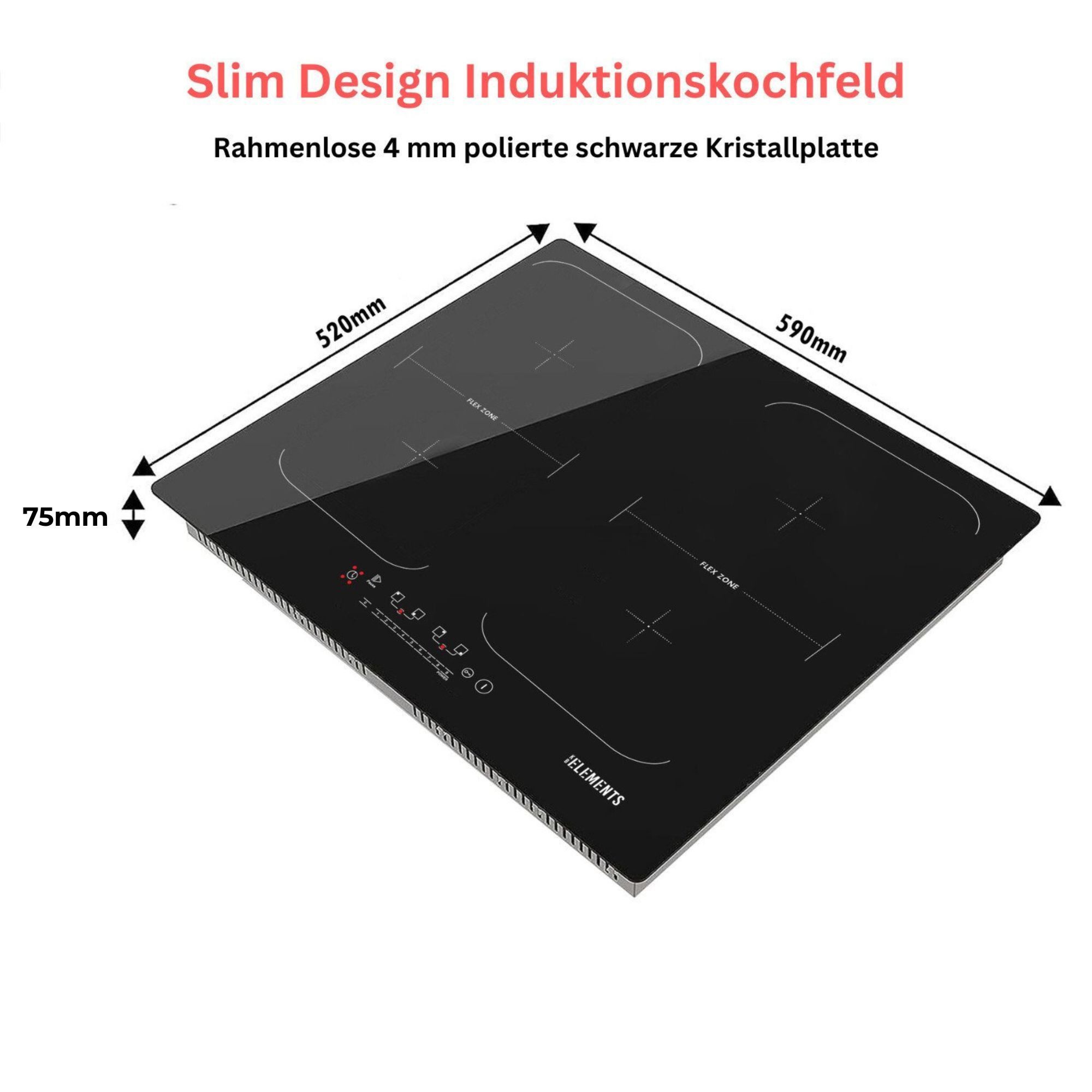 KB Elements Induktions-Kochfeld ELK104PF, Doppelte Flexzone, Autark