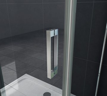 Home Systeme Runddusche VANNES U Form Duschkabine Dusche Duschwand Duschabtrennung Duschtür, BxT: 100x80 cm