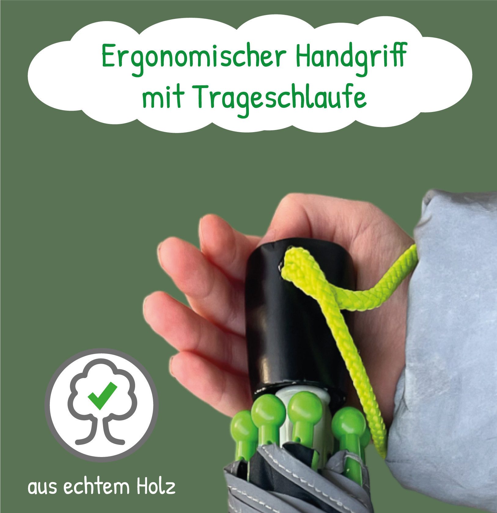 HECKBO Taschenregenschirm Magic Kinder Jungen Mädchen Regenschirm wechselt bei Regen die Farbe, mit Reflektoren an der Seite – Bild 5 von 5
