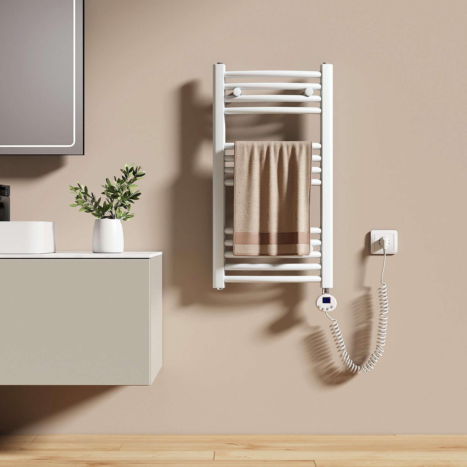 EMKE Elektrischer Badheizkörper Gebogen mit WiFi APP Steuerung Thermostat H günstig online kaufen