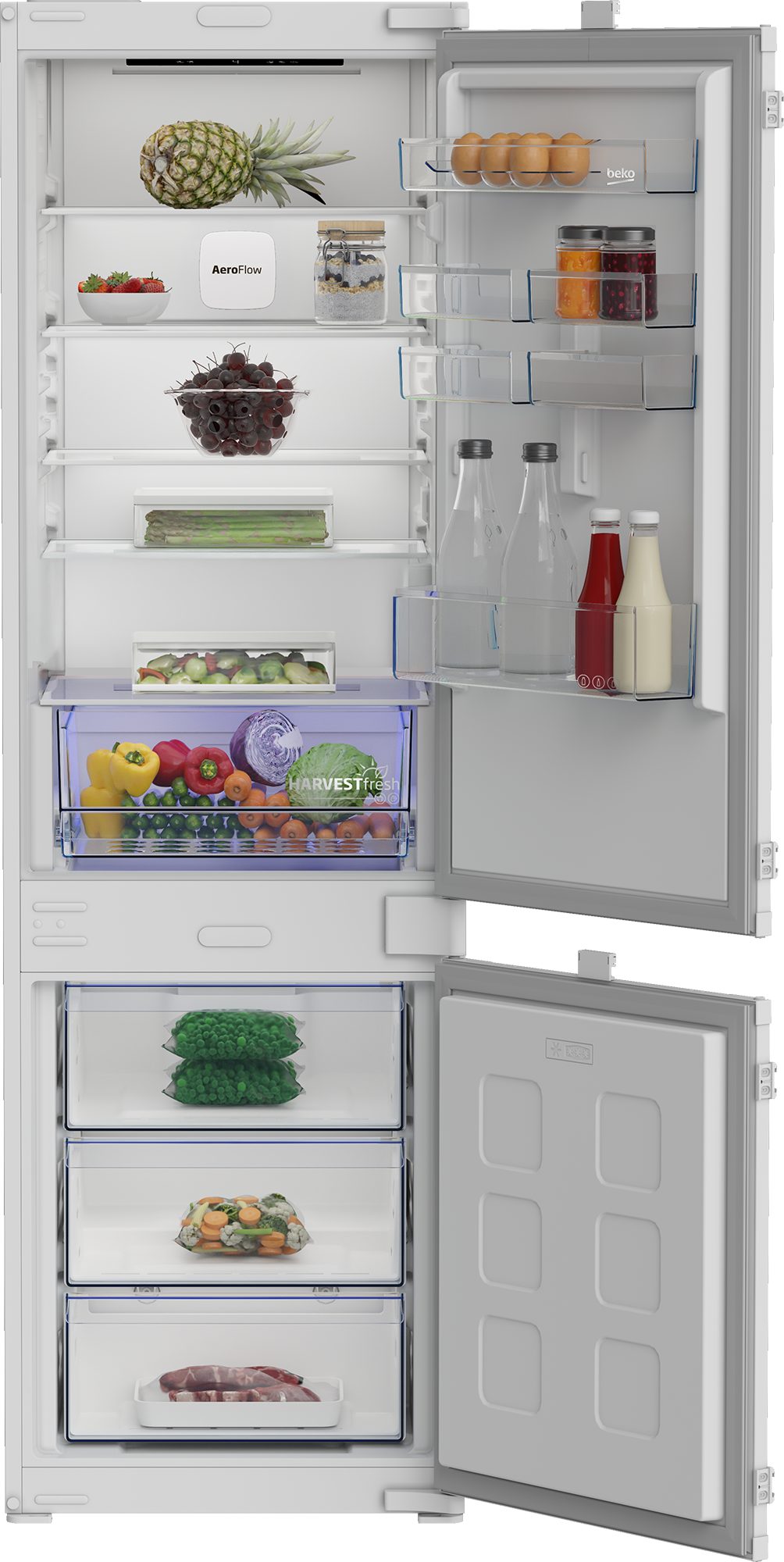 BEKO Einbaukühlgefrierkombination B3BCNA294HS 7525320002, 177,5 cm hoch, 54 cm breit, HarvestFresh & NoFrost – längere Frische, nie mehr abtauen – Bild 5 von 5