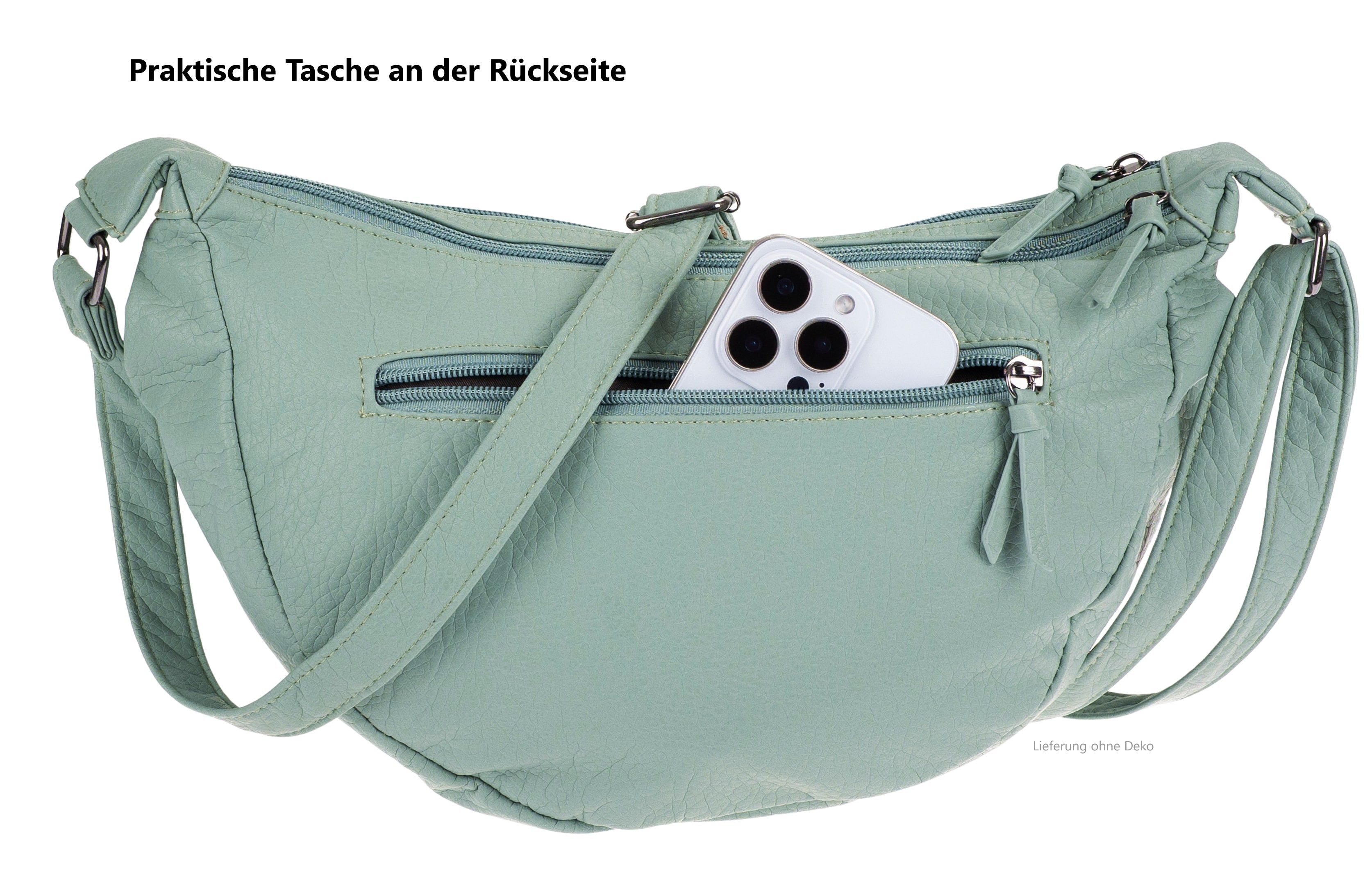Alessandro Salvatore Handtasche Damen Schultertasche Halbmond Form Umhängetasche – Bild 3 von 5