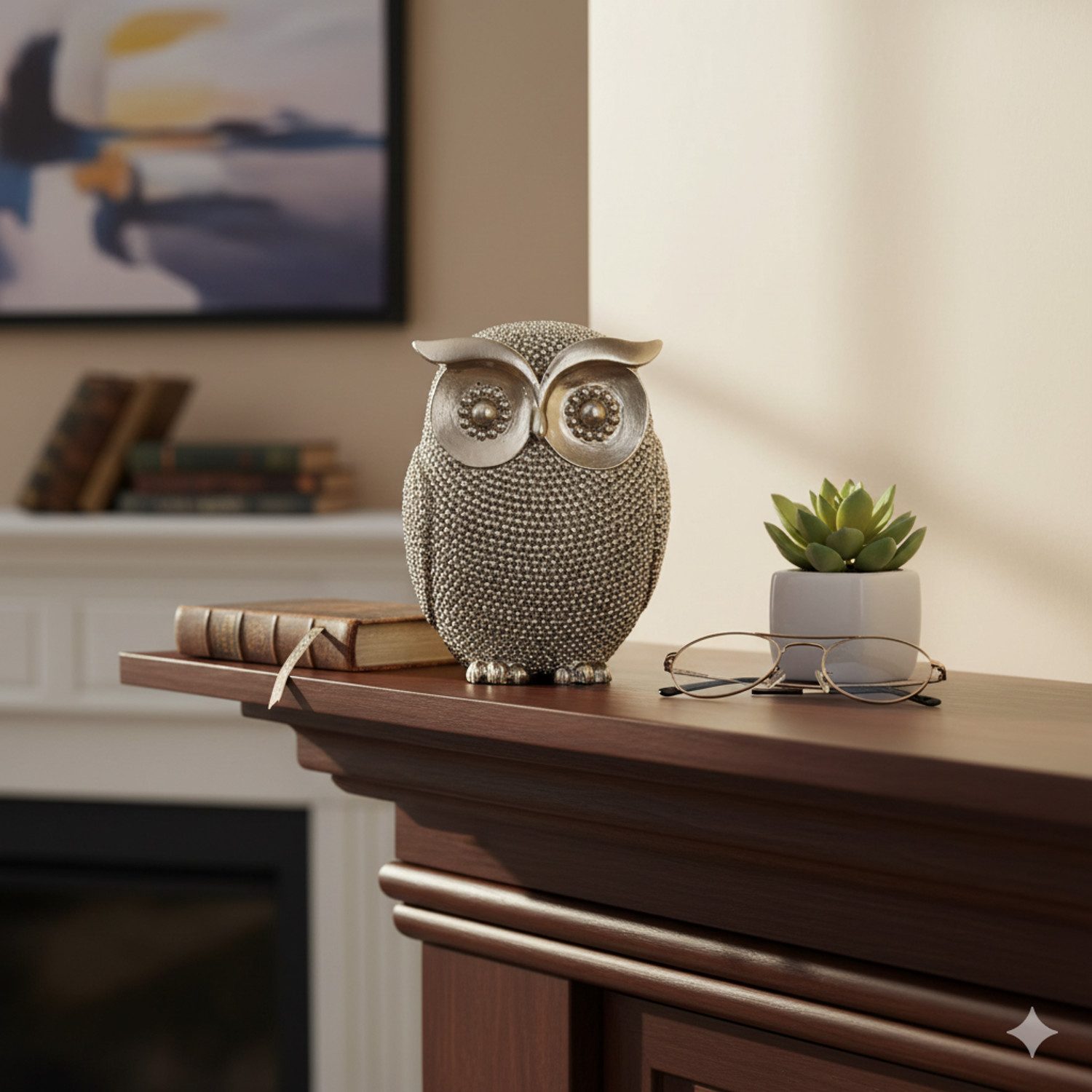 Macosa Home Dekofigur Eule Gold 10 cm Glitzernde Dekoeule (Edle Dekoration günstig online kaufen