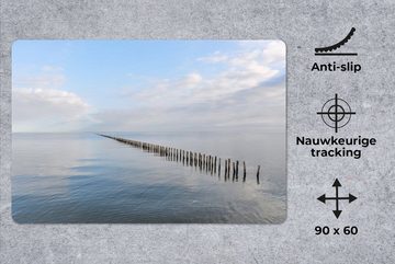 MuchoWow Gaming Mauspad Nordsee - Wolken - Wasser (1-St), Büro für Tastatur und Maus, Mousepad Gaming, 90x60 cm, XXL, Großes