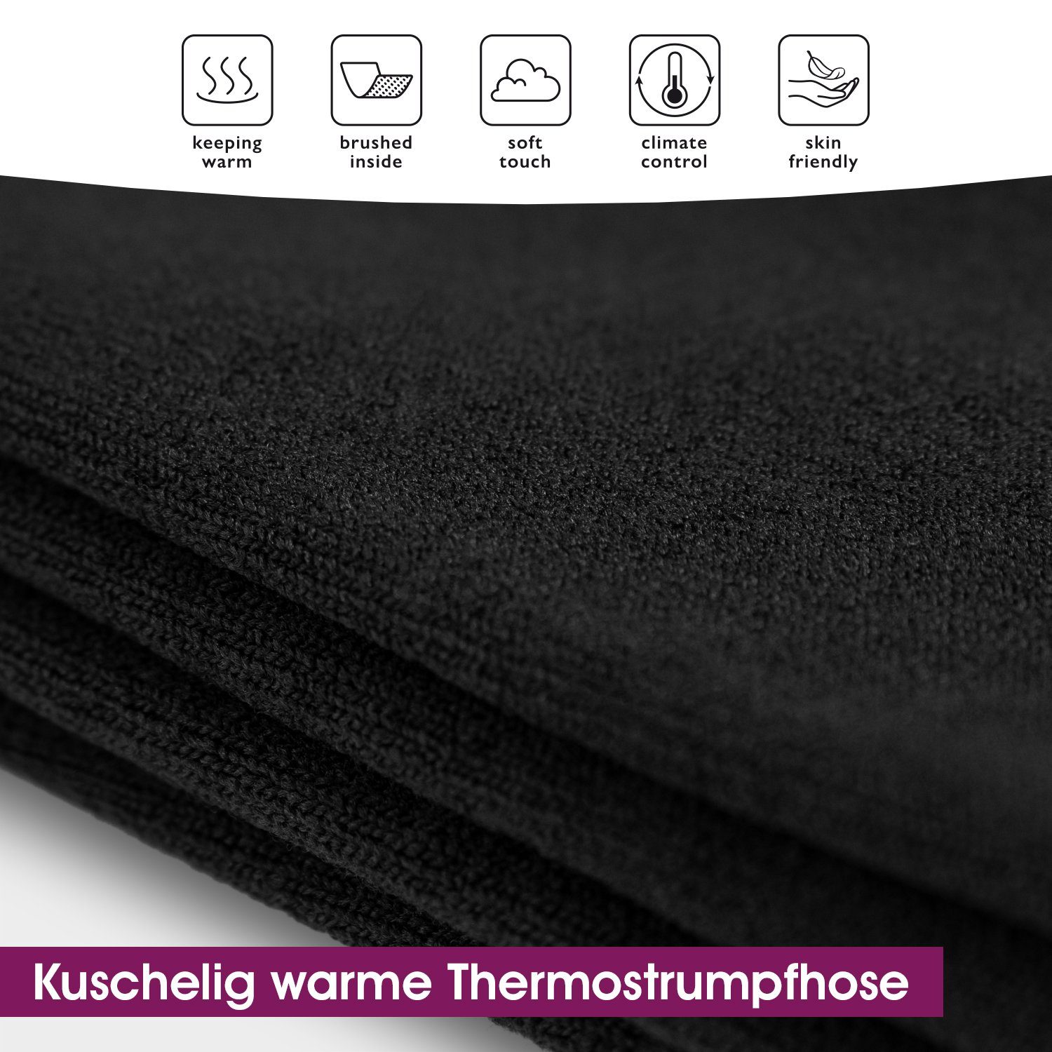 celodoro Strumpfhose Damen Thermo Strumpfhose (1 oder 2 Stück) mit Innenfleece