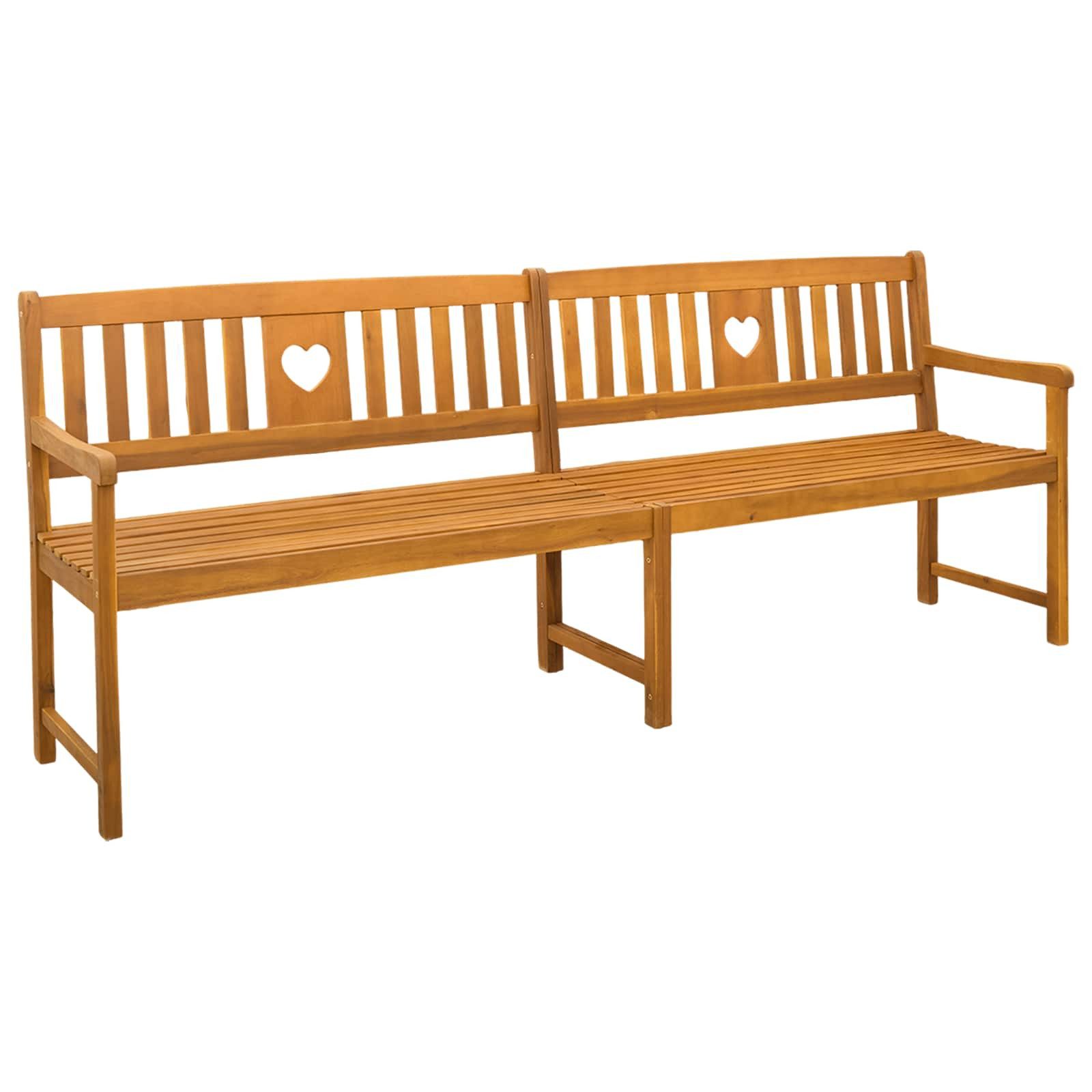 vidaXL Gartenbank Bank Outdoor 4 -Sitzer 220 x 56 x 90 cm Massivholz Natur (1-St)