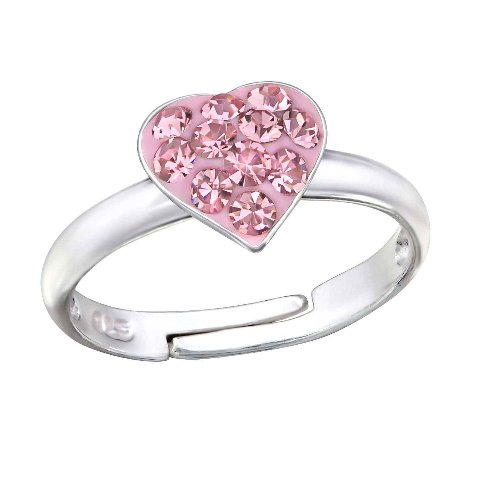 Monkimau Silberring Herz Kinder Ring 925 Silber Geschenk - Größe 4 Geschenk
