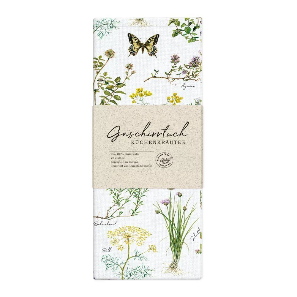 Grätz Verlag Geschirrtuch Geschirrtuch mit Motiv, 100% Baumwolle, (1 Tuch, 1x Geschirrtuch mit Motiv), 100% Baumwolle
