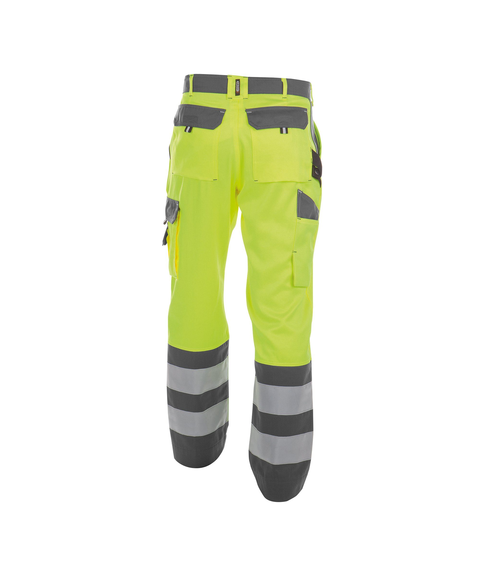 Dassy Arbeitshose Warnschutzhose Lancaster (1-tlg) neongelb/zementgrau