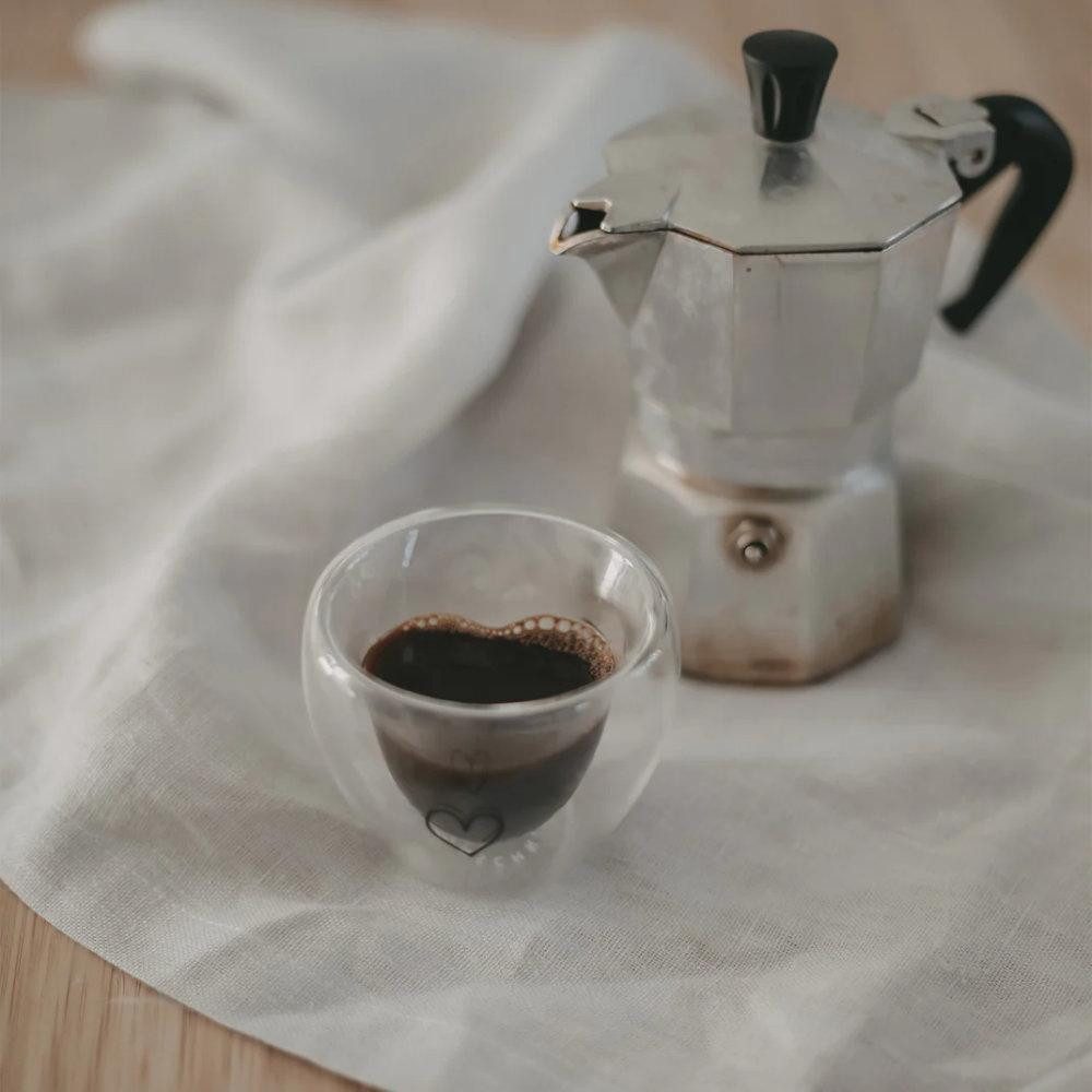 Eulenschnitt Tasse Doppelwandiges Herzglas Herz (50ml)