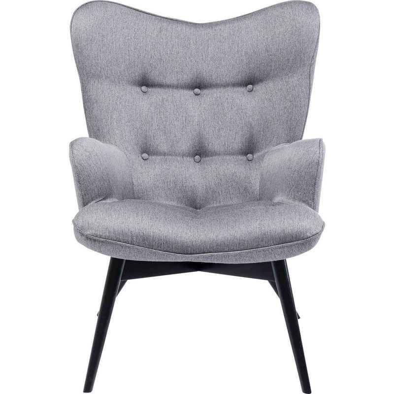 KARE Sessel »Sessel Vicky Loco Grau«, Bezug: 100 % Polyester, Fuß/Füße: Buche Massivholz lackiert, Polsterung: Polyurethan