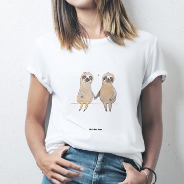 Mr. & Mrs. Panda T-Shirt Faultier Pärchen - Weiß - Geschenk, T-Shirt, Beziehung, Sprüche, verl (1-tlg)