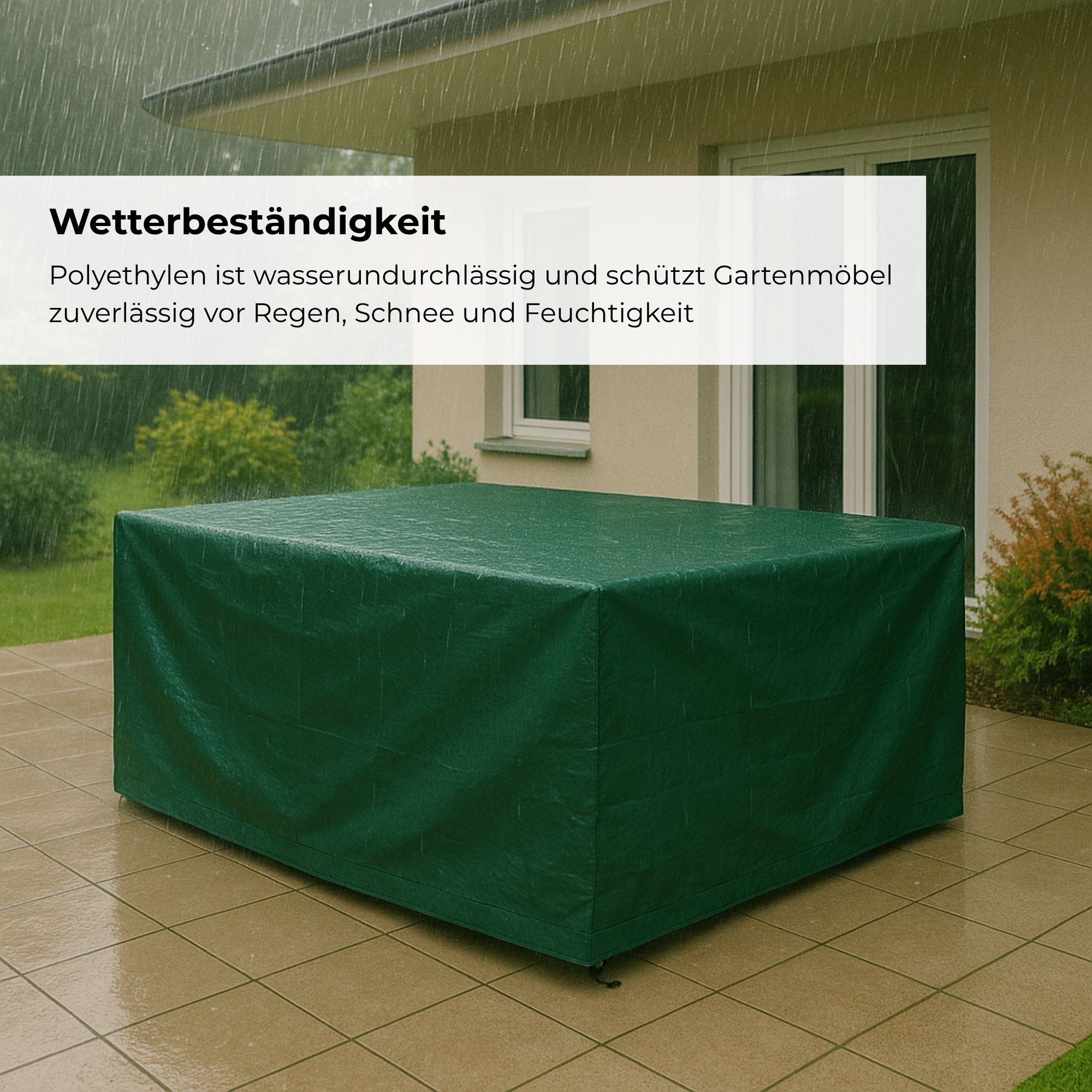 osoltus Gartenmöbel-Schutzhülle HP Schutzhaube Sitzgruppe Gartentisch Polyethylen Gewebe Grün 250 x – Bild 5 von 5