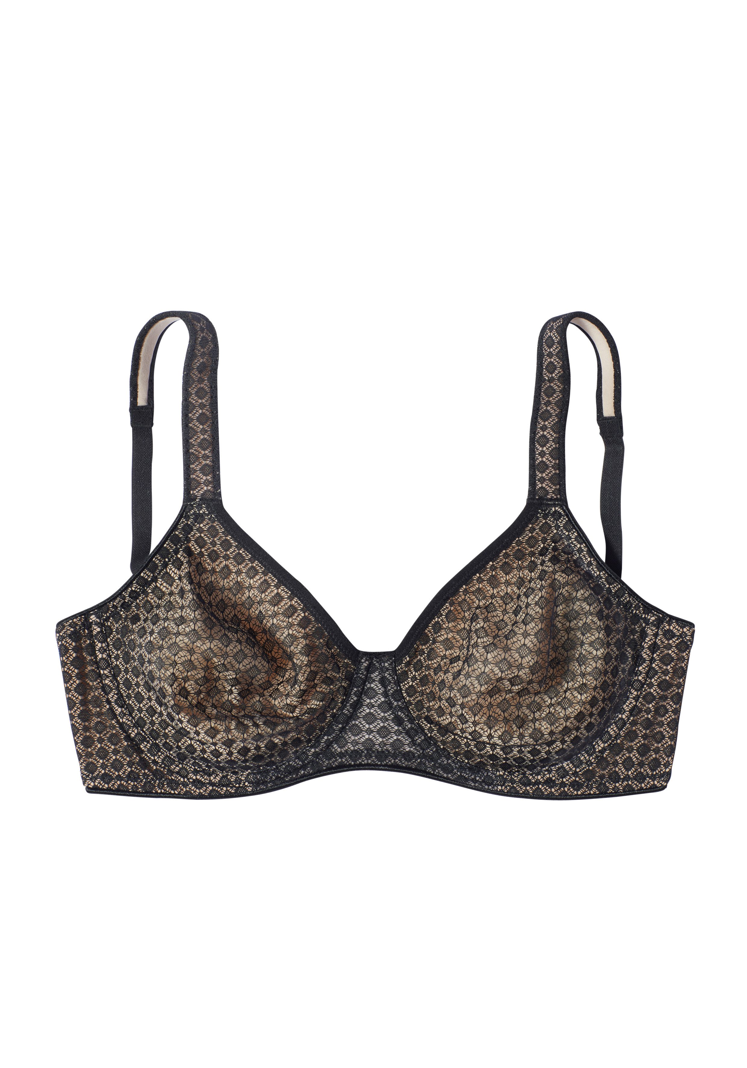 petite fleur T-Shirt-BH (Packung, 2 Stück) mit Bügel und grafischer Spitze, Basic Dessous