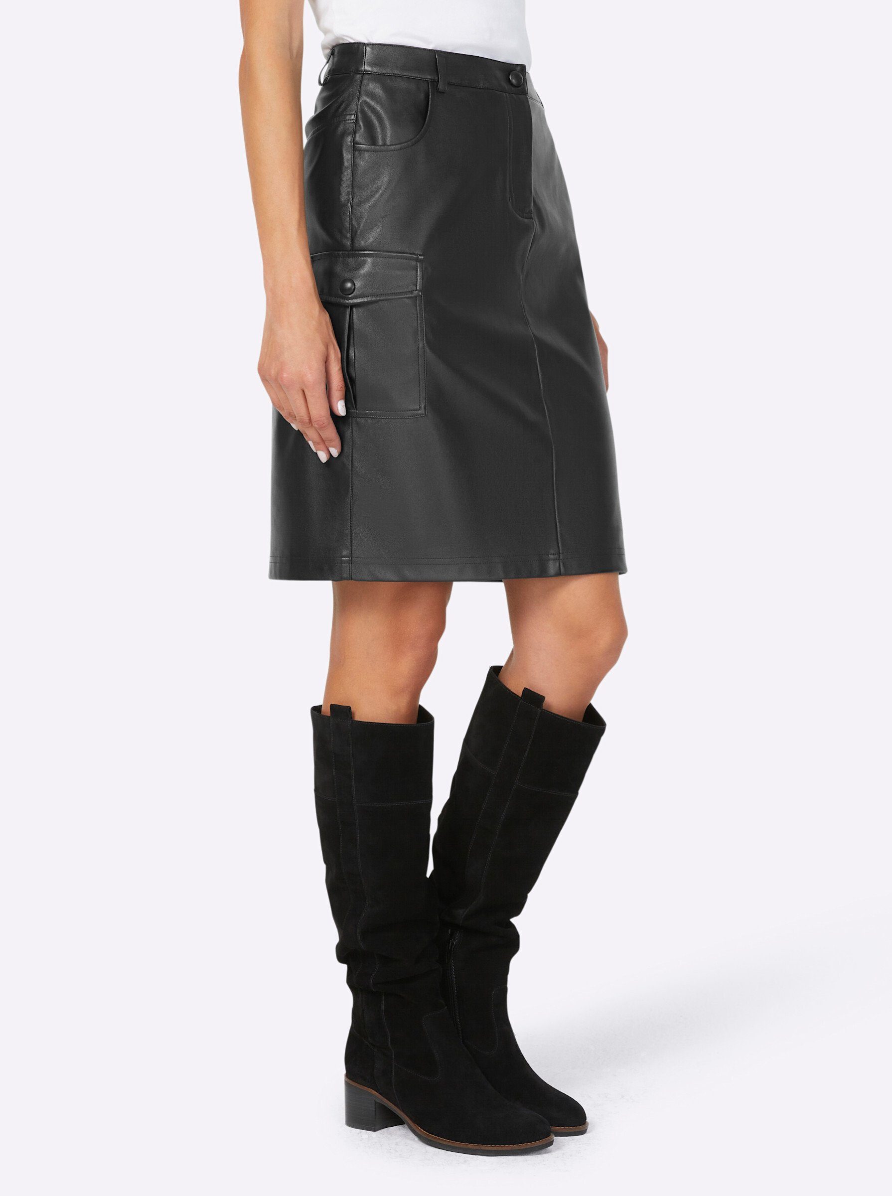 heine A-Linien-Rock Lederimitatrock . günstig online kaufen