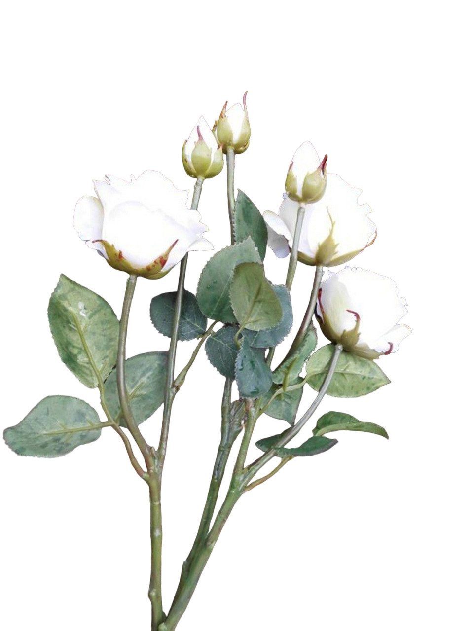 Kunstblume Traumschöne Rosenstiele Blumenstrauß Rosenstrauß weiss 3 St. 6 Blüten, Deko-Impression