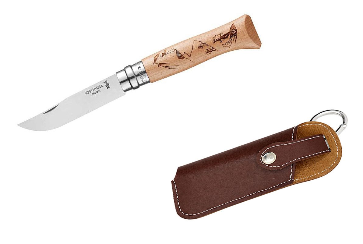Opinel Taschenmesser, (Opinel No 08, GRAVURE Rando inkl. Etui)