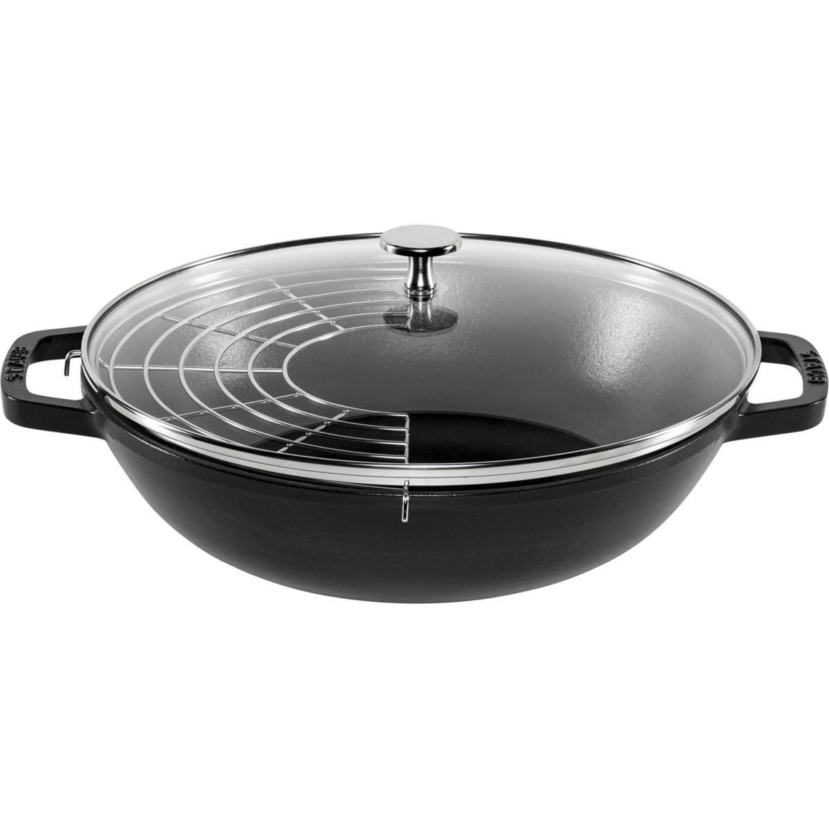 Staub Kochtopf Wok 30 cm mit Deckel Gusseisen