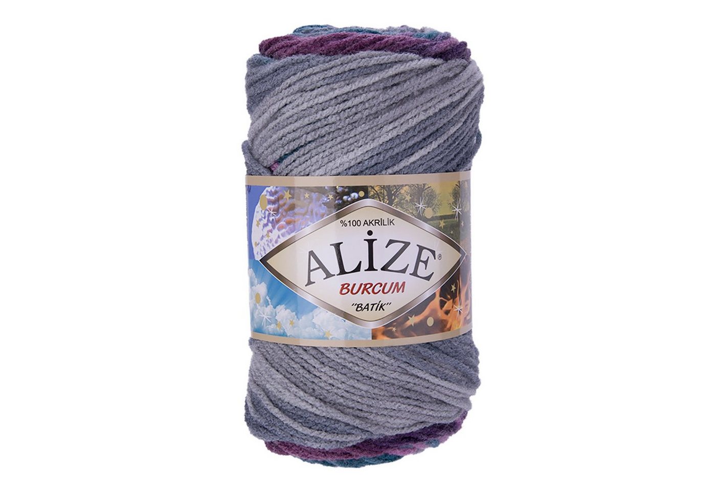 Thumbnail - Alize 500g Strickgarn ALIZE BURCUM Batik Wolle Winter Handstrickgarn Effektgarn, 1050 m, 3366
