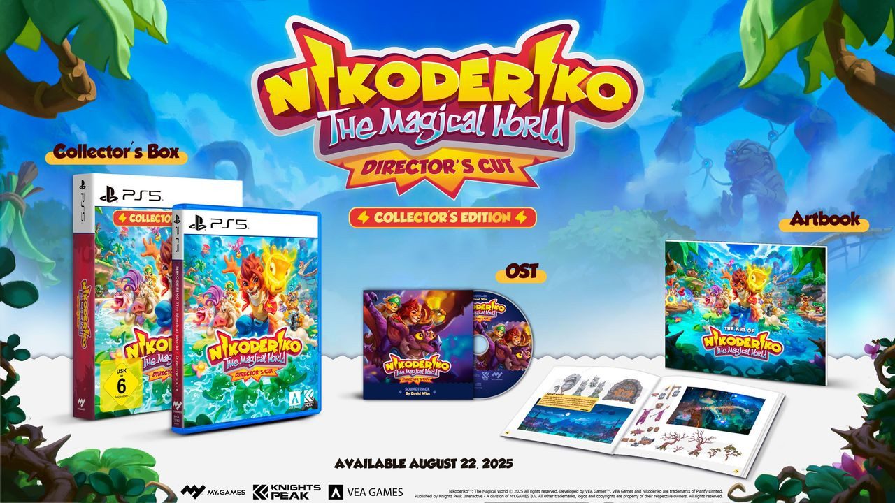 Nikoderiko: The Magical World Directors Cut - Collectors Edition PlayStation 5, Mit Artbook, OST-CD, physischem Spiel und sammelbarer Schubbox.