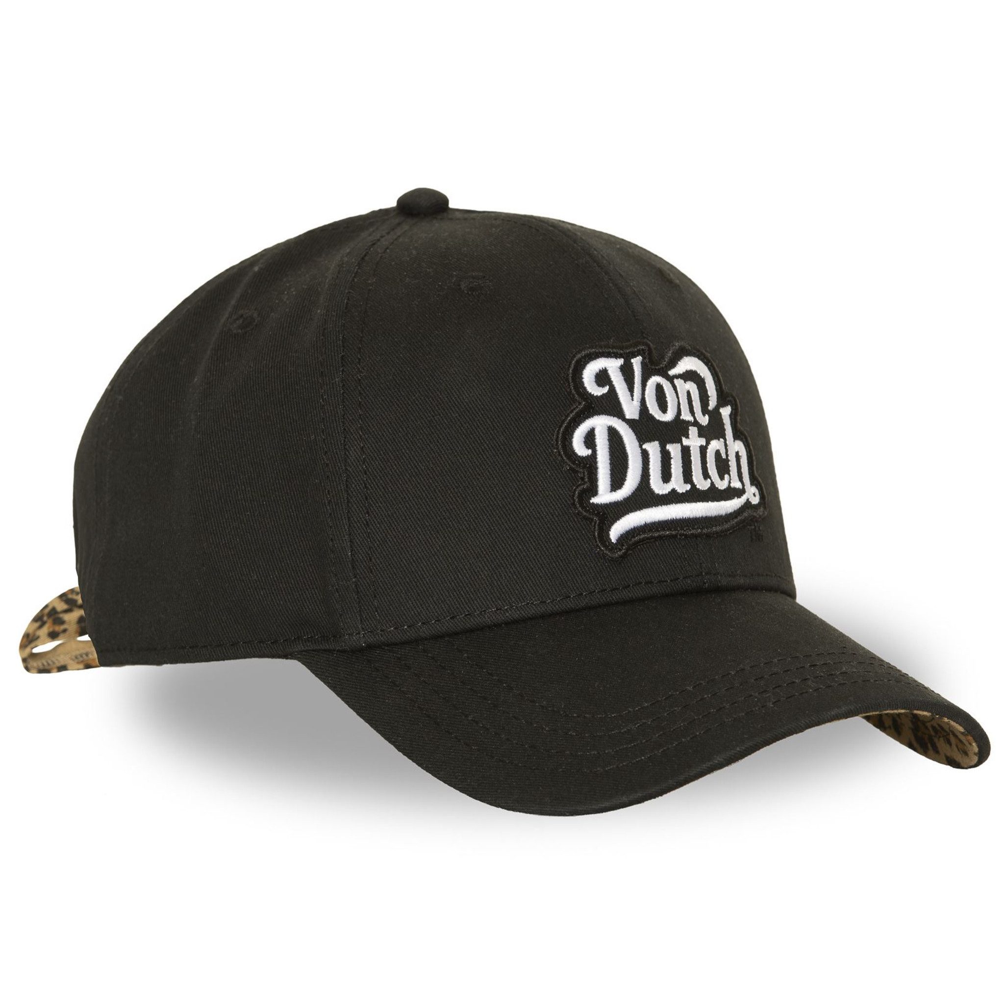 Von Dutch Baseball Cap Von Dutch Originals Trucker Cap - VD PATCH Leopard Strapback Black/Leo (Basecap, Basecap) extra langer Strapback um als Schleife genutzt zu werden